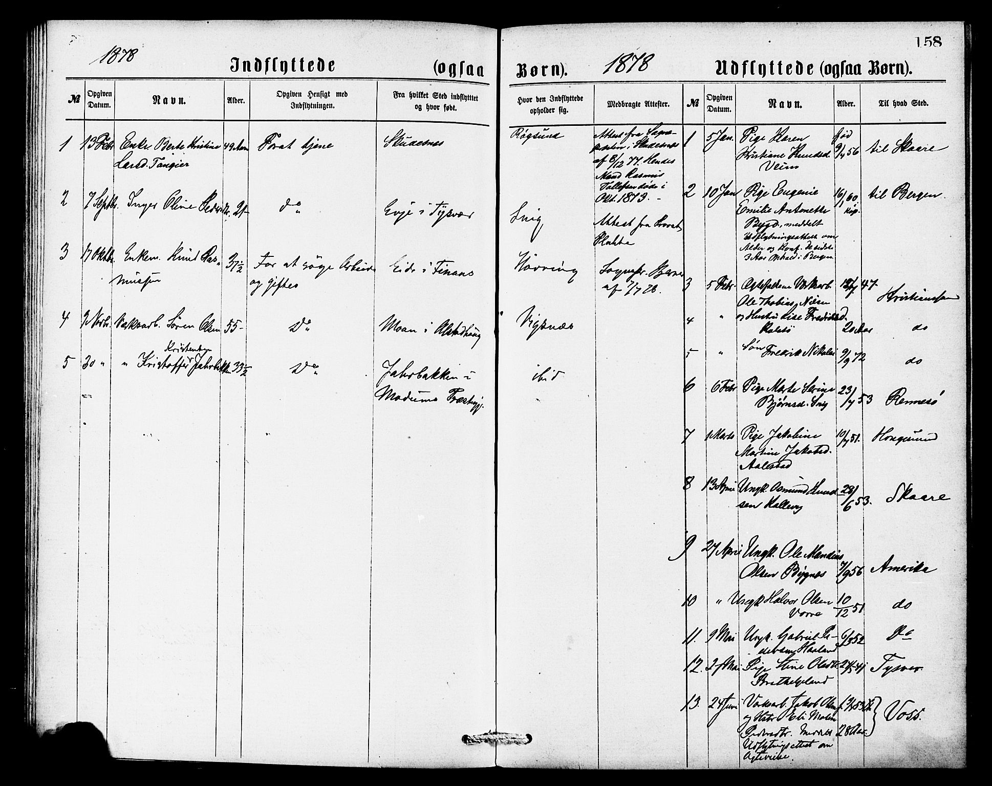 Avaldsnes sokneprestkontor, SAST/A -101851/H/Ha/Haa/L0013: Parish register (official) no. A 13, 1876-1879, p. 158