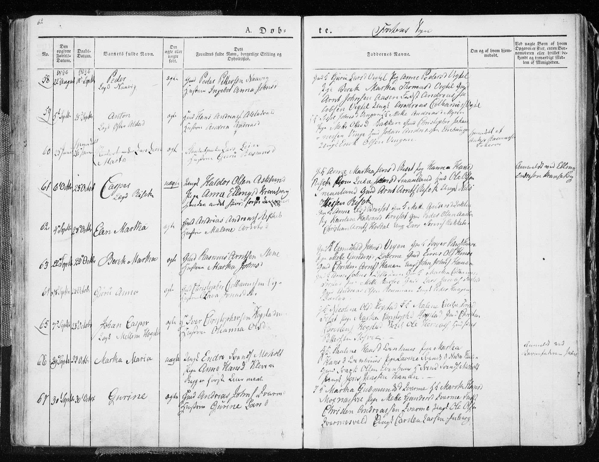 Ministerialprotokoller, klokkerbøker og fødselsregistre - Nord-Trøndelag, AV/SAT-A-1458/713/L0114: Parish register (official) no. 713A05, 1827-1839, p. 62