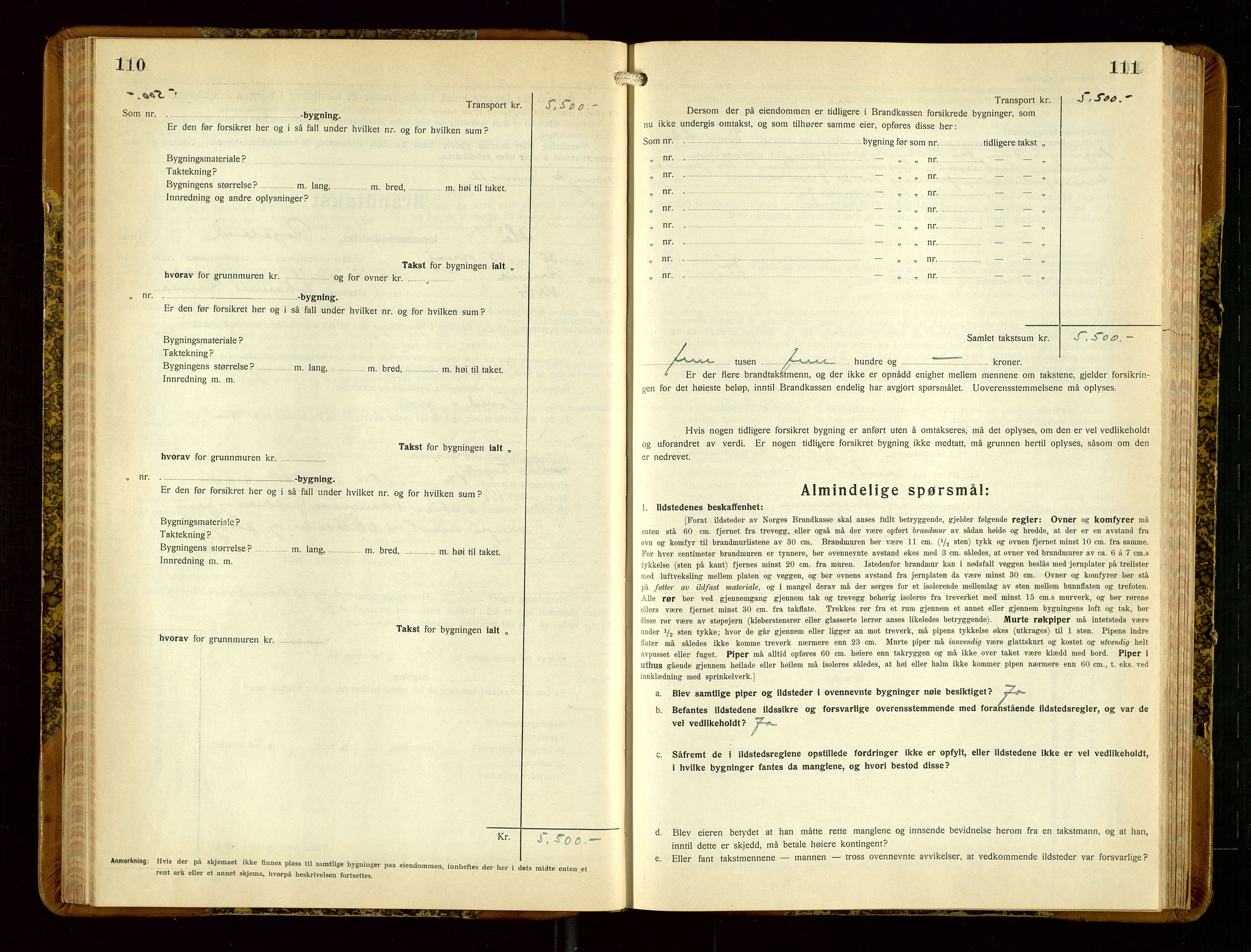 Hå lensmannskontor, AV/SAST-A-100456/Goa/L0006: Takstprotokoll (skjema), 1932-1938, p. 110-111