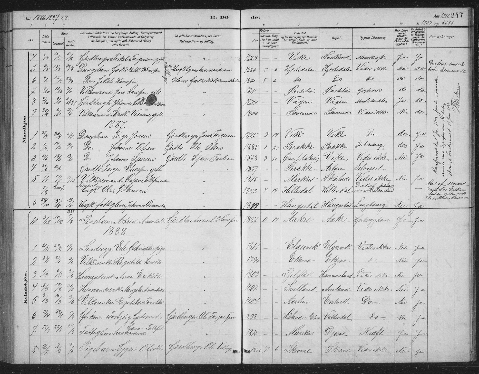 Skånevik sokneprestembete, SAB/A-77801/H/Hab: Parish register (copy) no. B 2, 1881-1920, p. 247