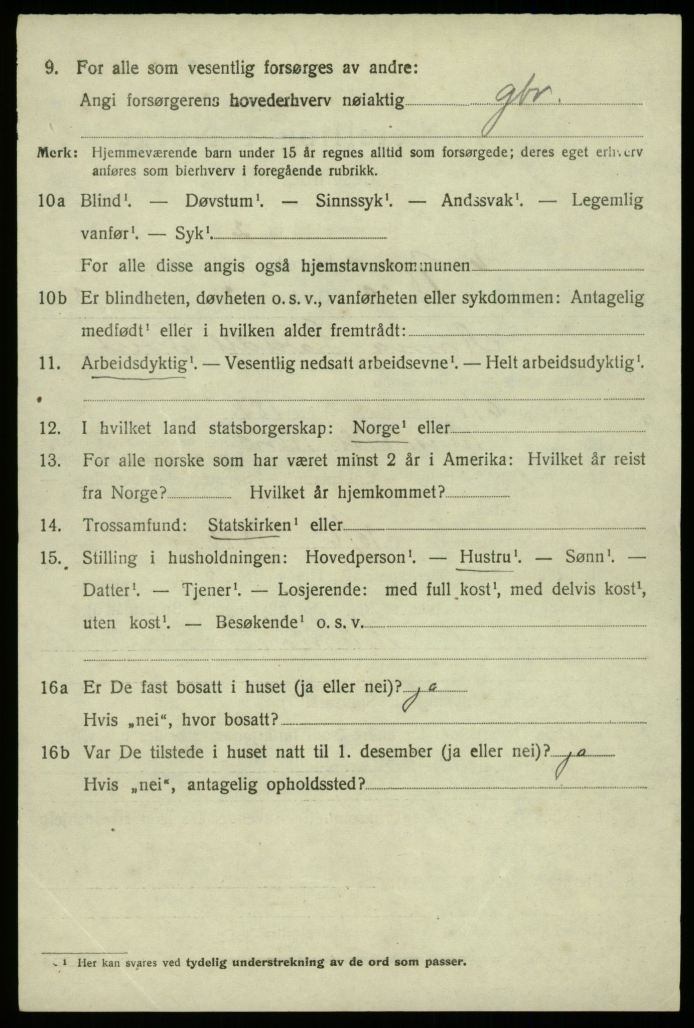 SAB, 1920 census for Eidfjord, 1920, p. 733