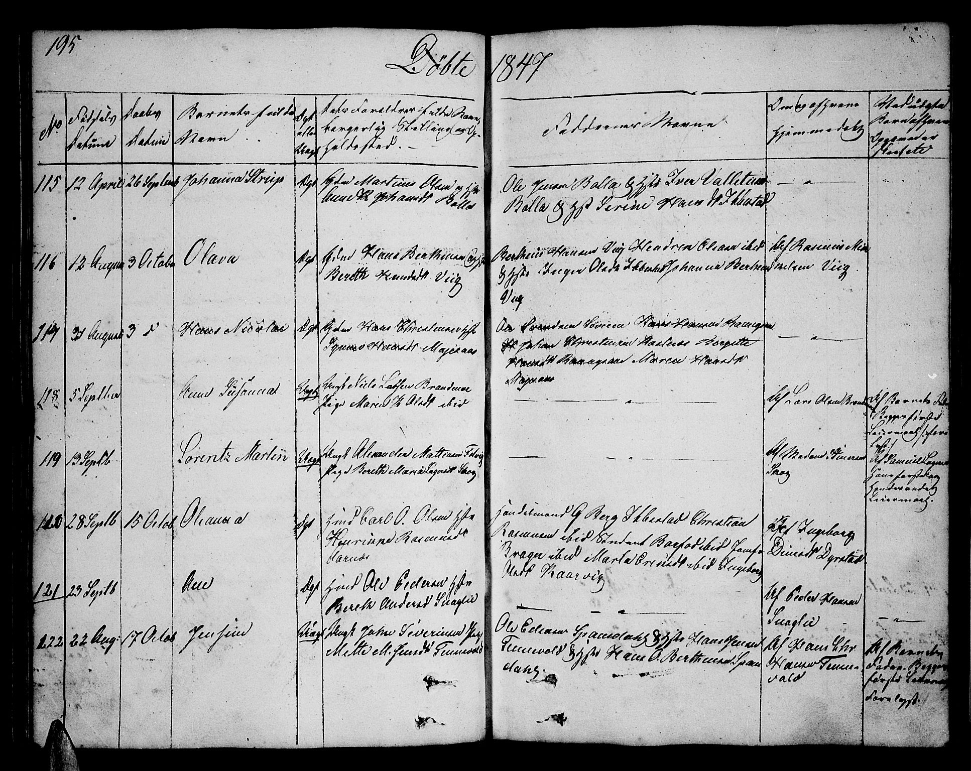 Ibestad sokneprestembete, AV/SATØ-S-0077/H/Ha/Hab/L0003klokker: Parish register (copy) no. 3, 1833-1852, p. 195