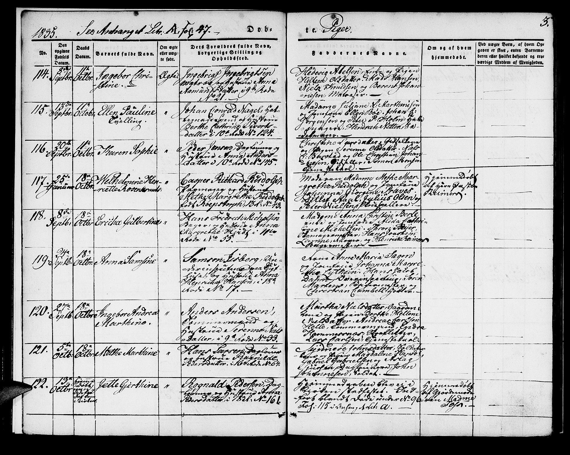 Domkirken sokneprestembete, SAB/A-74801/H/Haa/L0015: Parish register (official) no. A 14, 1835-1840, p. 3