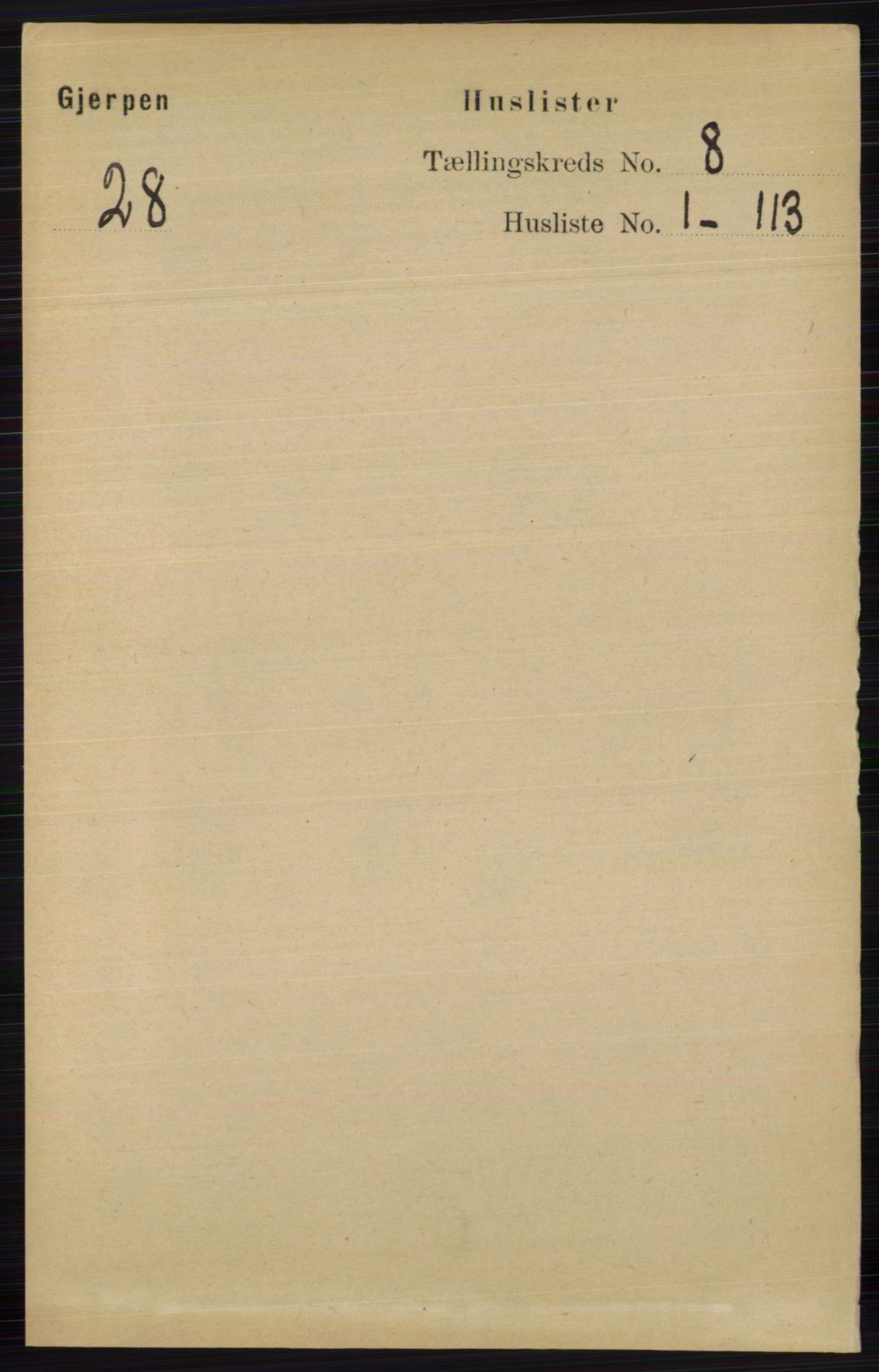 RA, 1891 census for 0812 Gjerpen, 1891, p. 3892