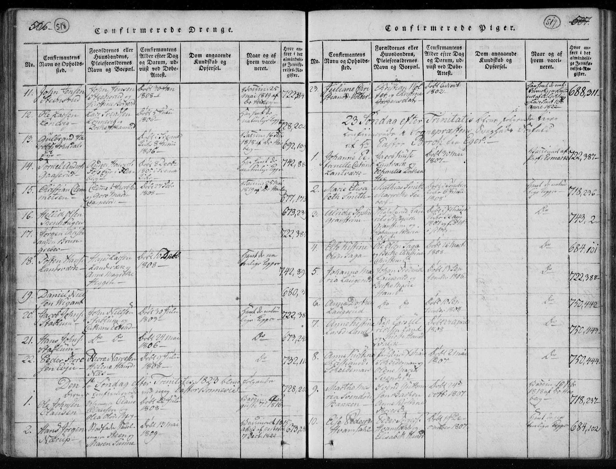 Kongsberg kirkebøker, AV/SAKO-A-22/F/Fa/L0008: Parish register (official) no. I 8, 1816-1839, p. 518-519