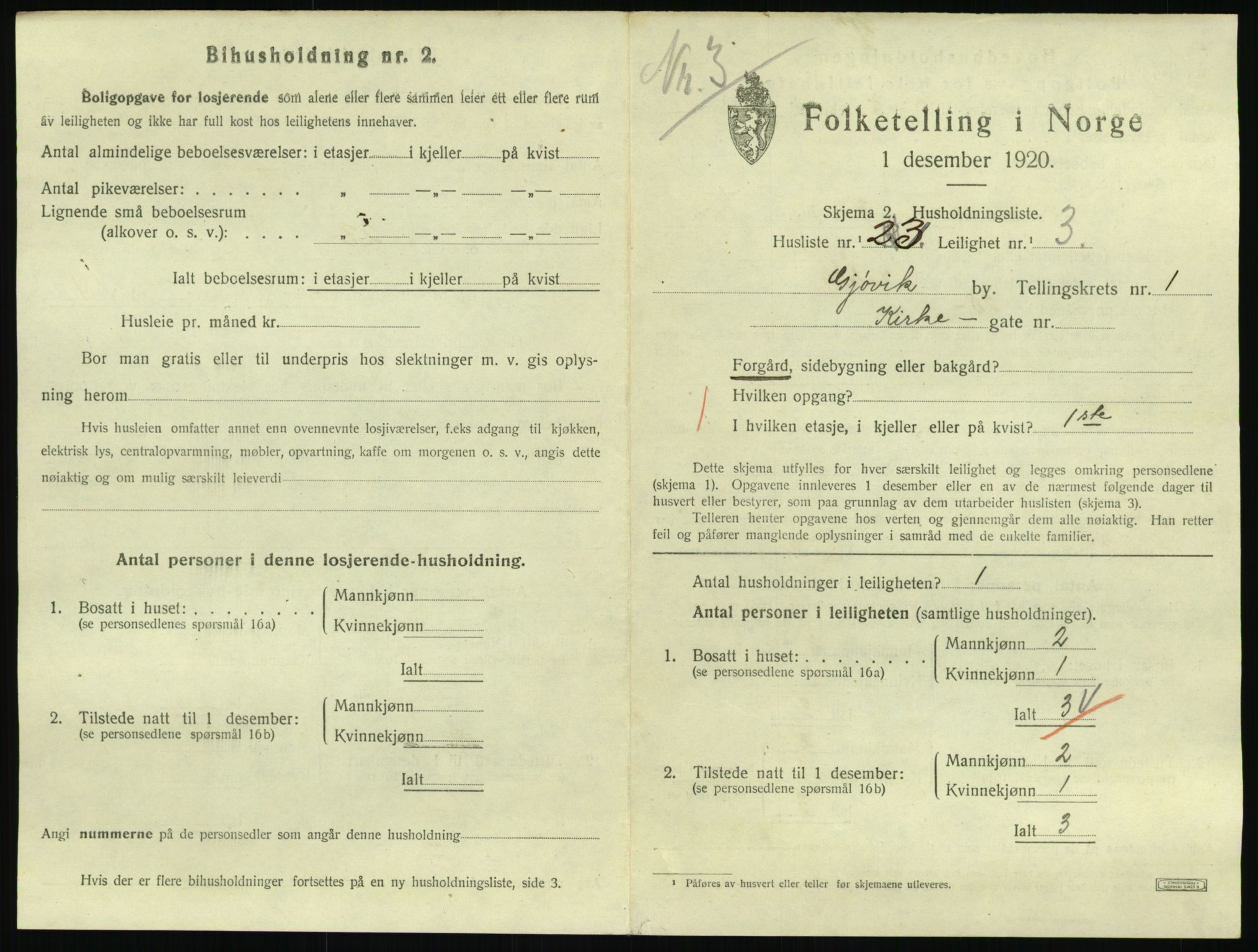 SAH, 1920 census for Gjøvik, 1920, p. 810