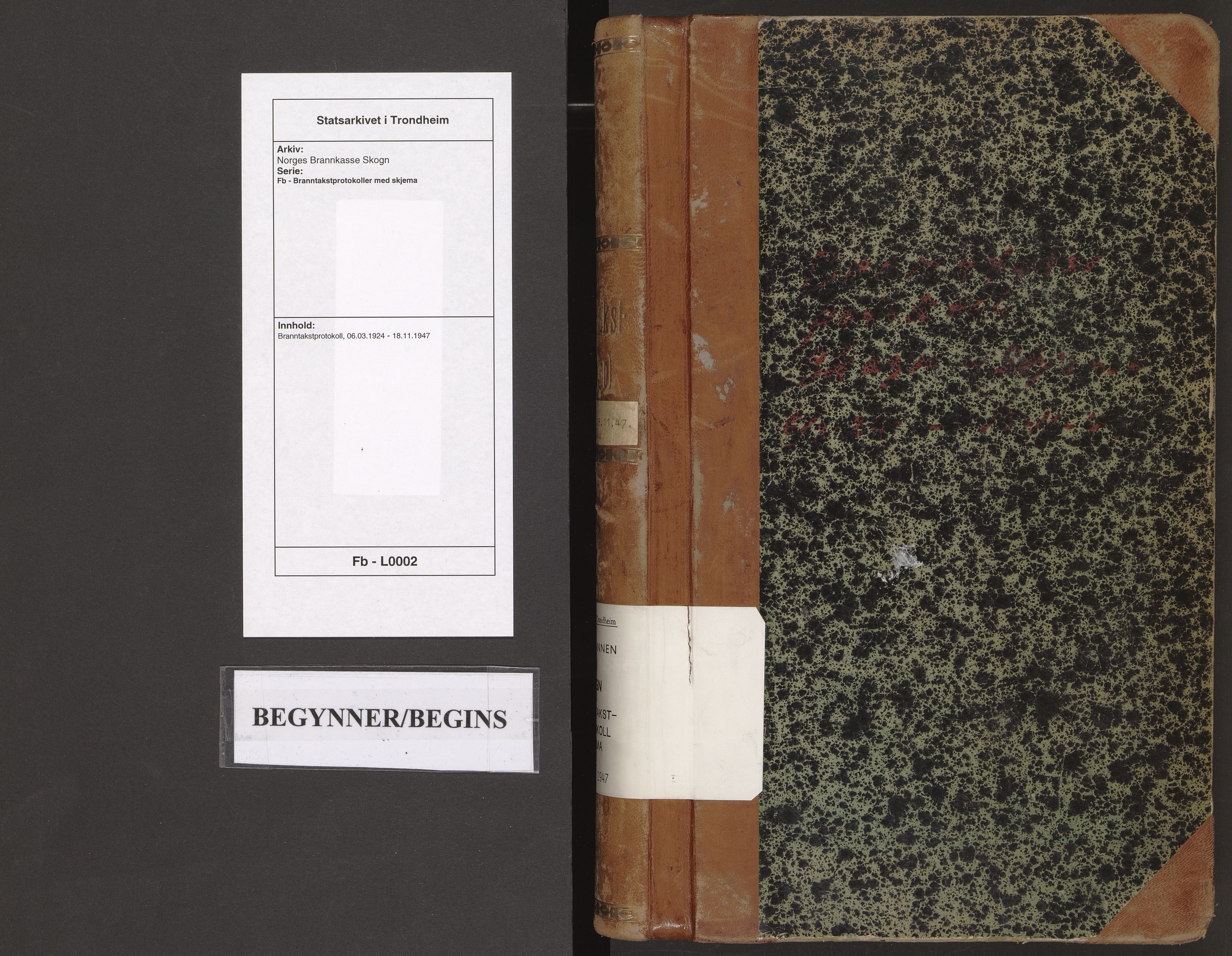 Norges Brannkasse Skogn, SAT/A-5542/Fb/L0002: Branntakstprotokoll, 1924-1947