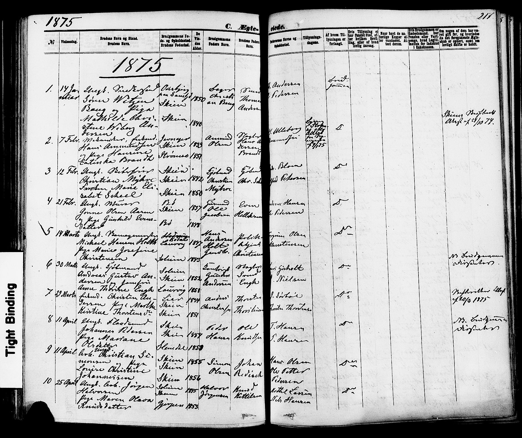 Skien kirkebøker, SAKO/A-302/F/Fa/L0008: Parish register (official) no. 8, 1866-1877, p. 217
