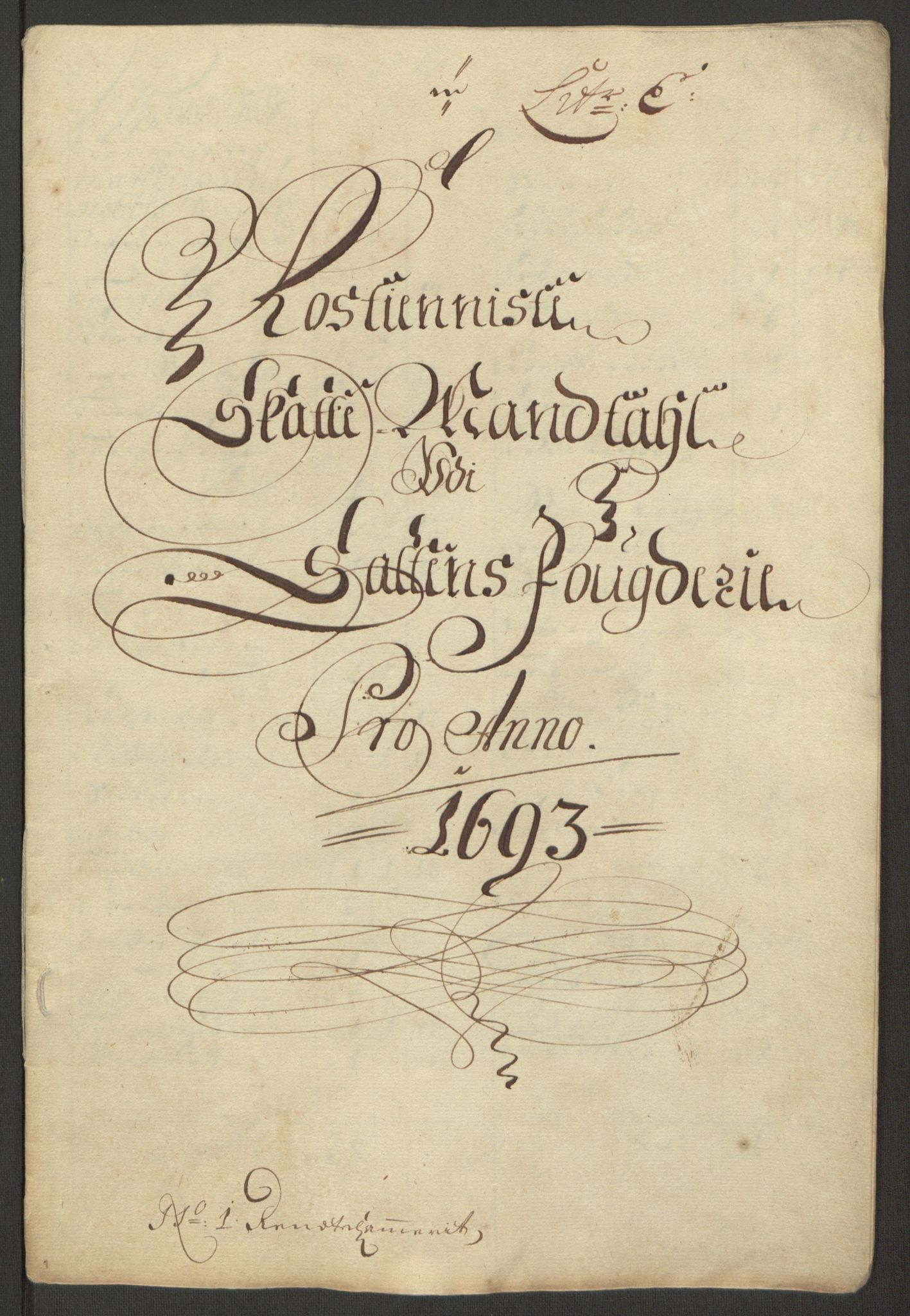 Rentekammeret inntil 1814, Reviderte regnskaper, Fogderegnskap, RA/EA-4092/R66/L4577: Fogderegnskap Salten, 1691-1693, p. 322