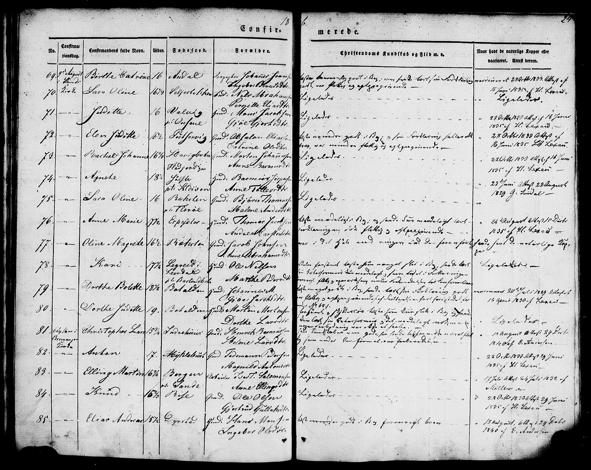 Kinn sokneprestembete, AV/SAB-A-80801/H/Haa/Haaa/L0007: Parish register (official) no. A 7, 1841-1858, p. 24