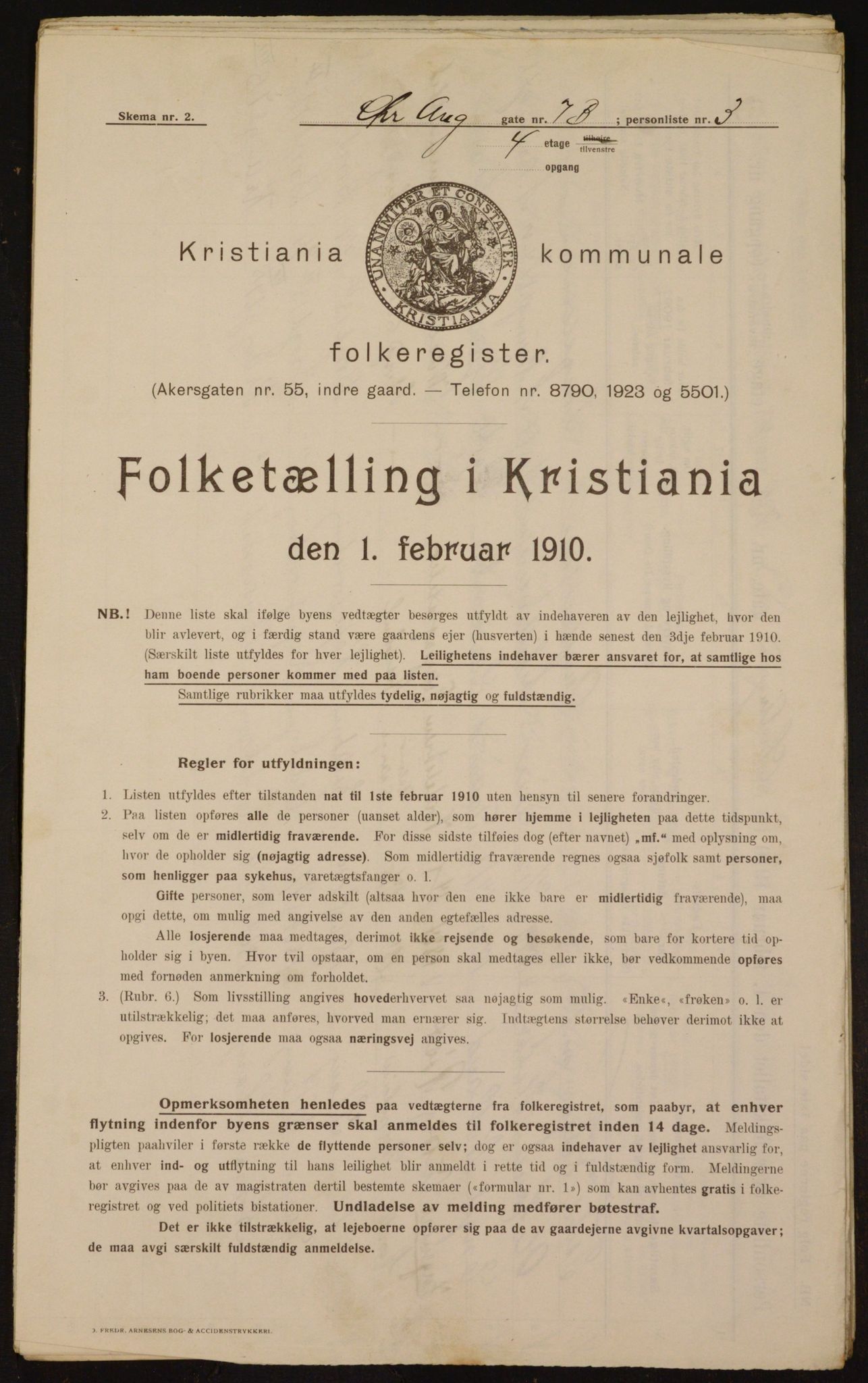 OBA, Municipal Census 1910 for Kristiania, 1910, p. 52393