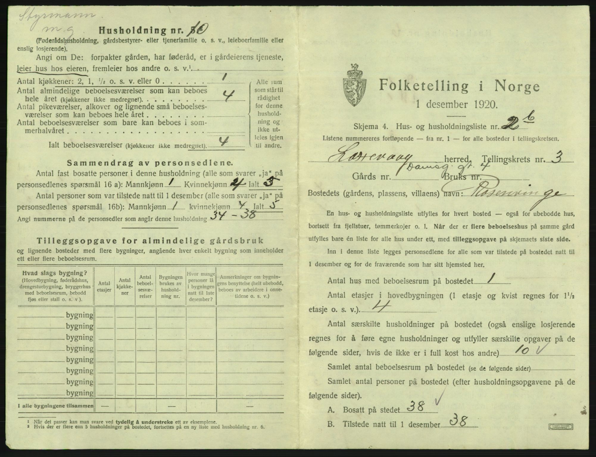 SAB, 1920 census for Laksevåg, 1920, p. 540