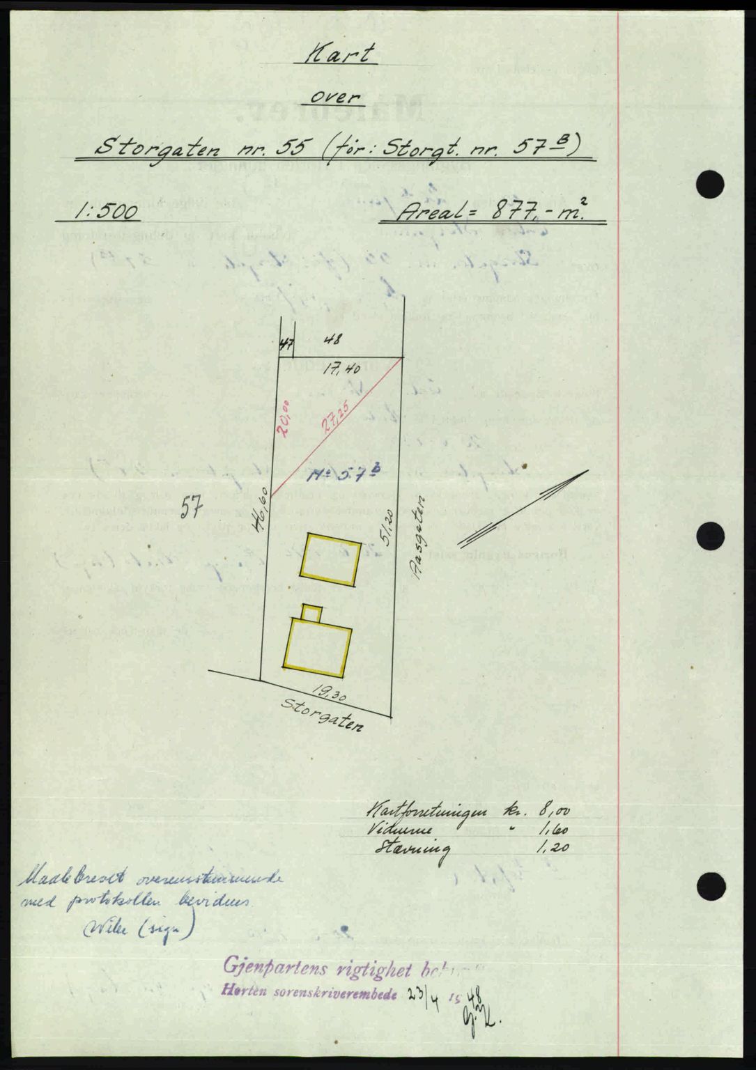 Horten sorenskriveri, AV/SAKO-A-133/G/Ga/Gaa/L0010: Mortgage book no. A-10, 1947-1948, Diary no: : 212/1948