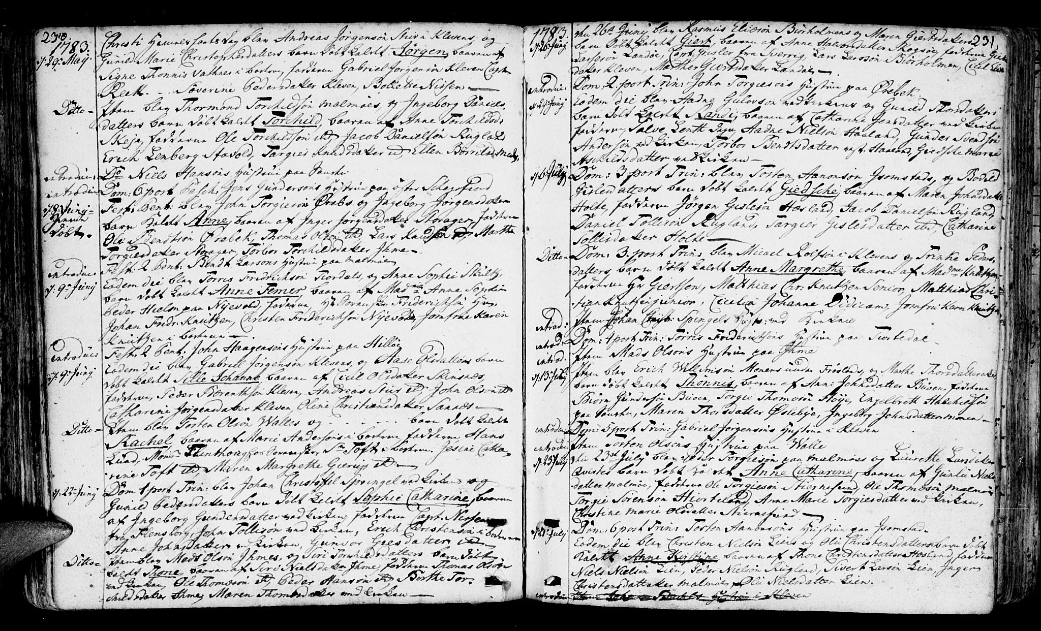 Mandal sokneprestkontor, AV/SAK-1111-0030/F/Fa/Faa/L0003: Parish register (official) no. A 3, 1748-1794, p. 230-231