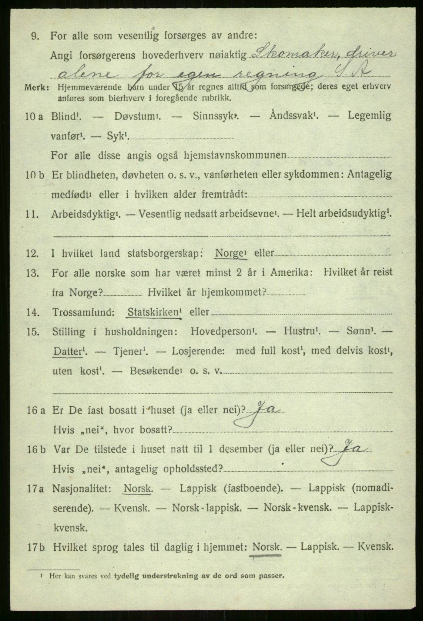 SATØ, 1920 census for Lavangen, 1920, p. 530