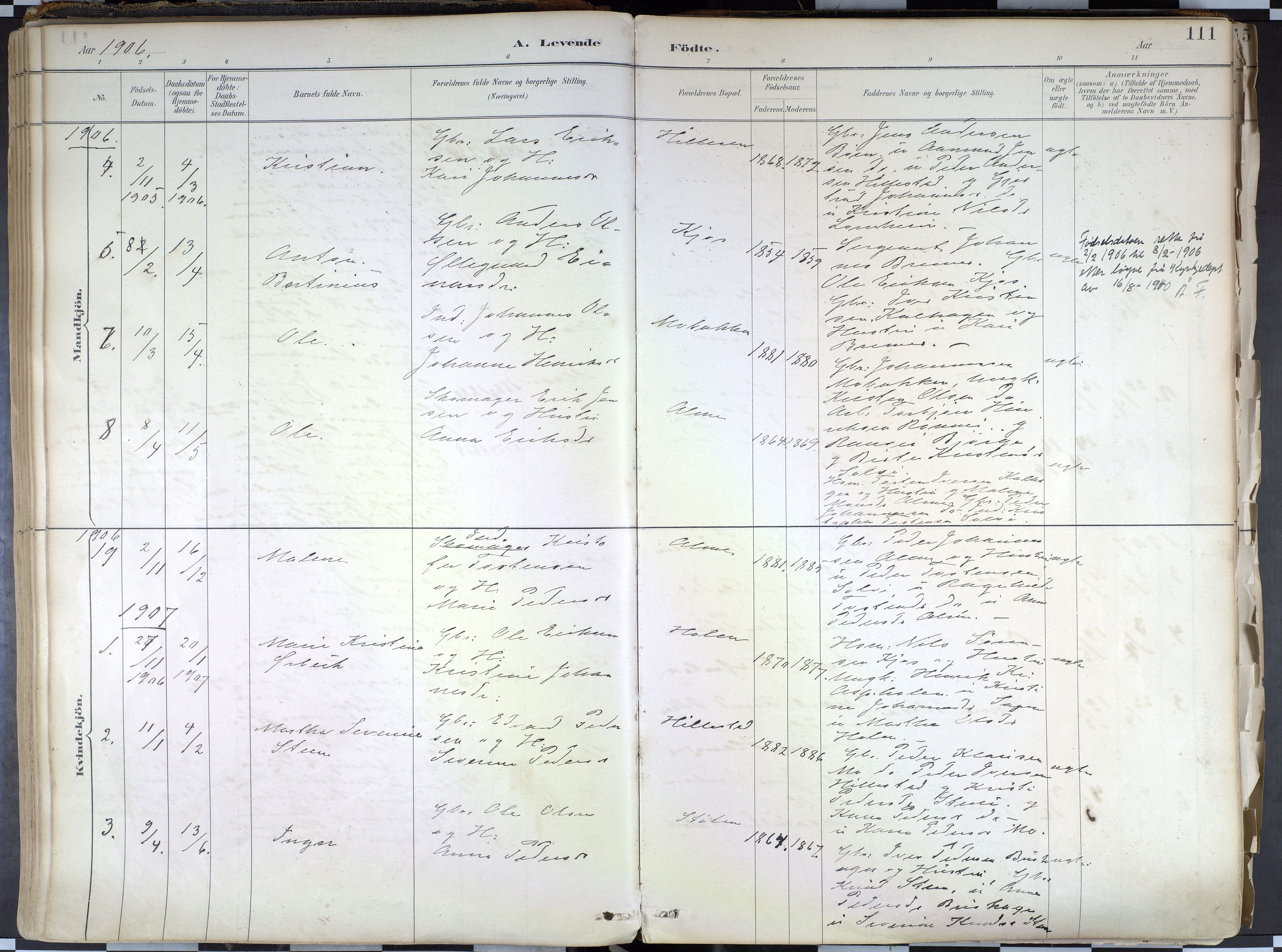 Hafslo sokneprestembete, SAB/A-80301/H/Haa/Haab/L0001: Parish register (official) no. B 1, 1886-1945, p. 111