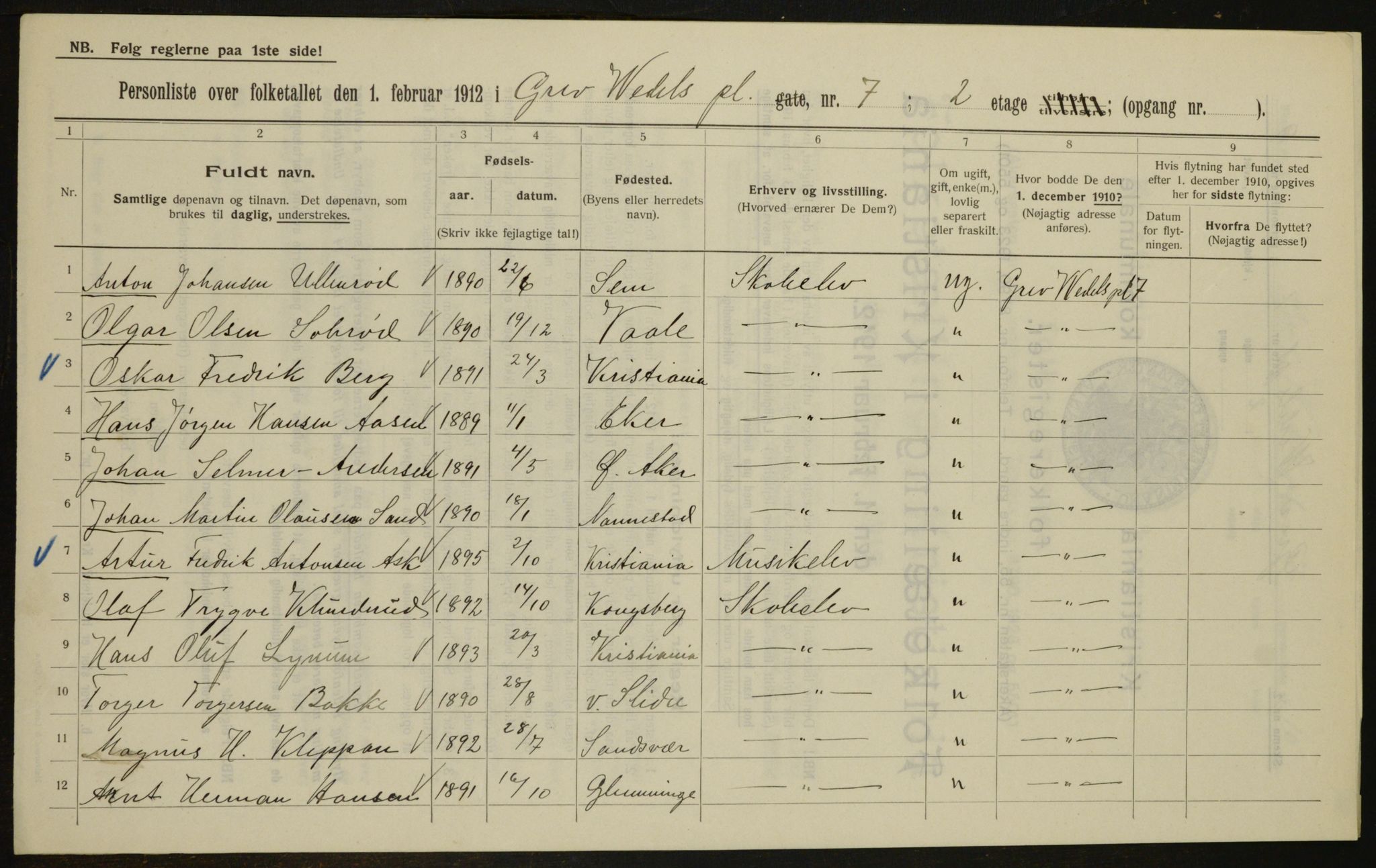 OBA, Municipal Census 1912 for Kristiania, 1912, p. 29768