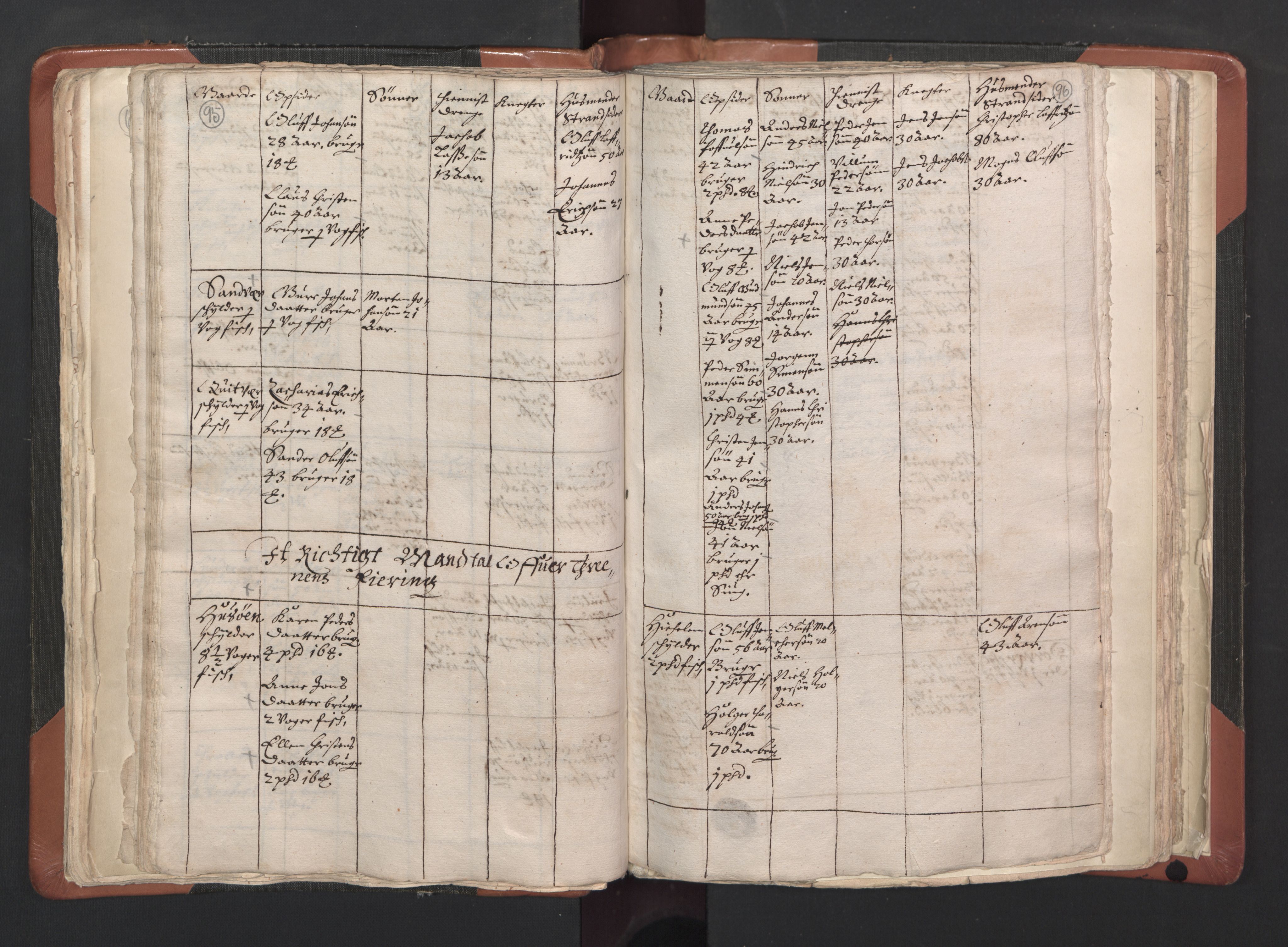 RA, Vicar's Census 1664-1666, no. 35: Helgeland deanery and Salten deanery, 1664-1666, p. 95-96