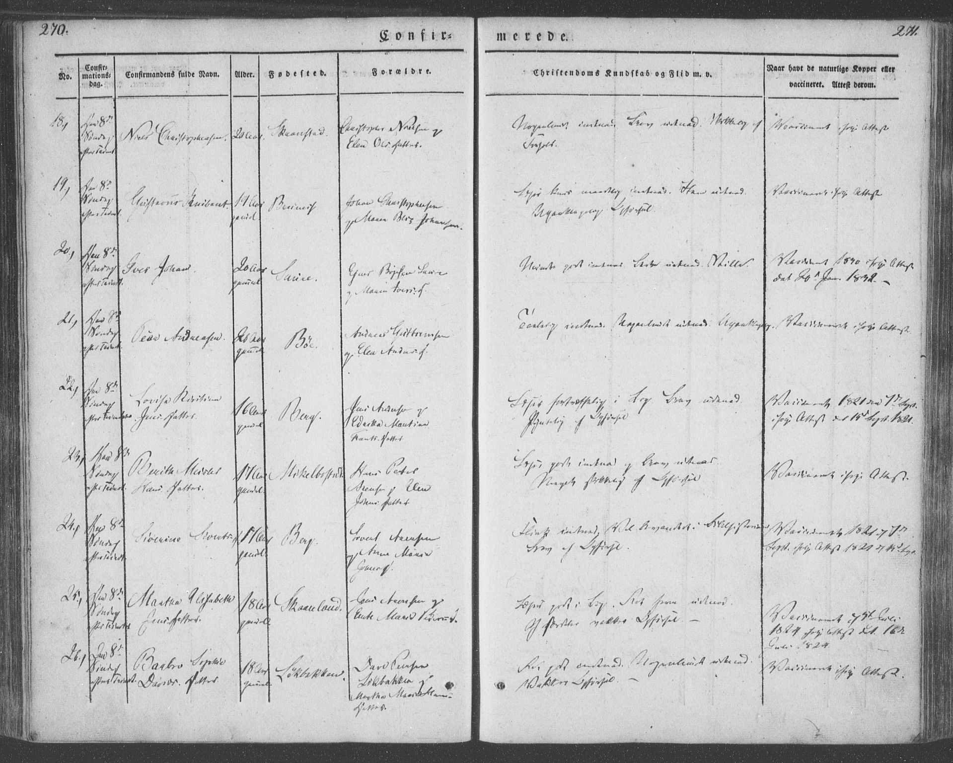 Ministerialprotokoller, klokkerbøker og fødselsregistre - Nordland, AV/SAT-A-1459/855/L0799: Parish register (official) no. 855A07, 1834-1852, p. 270-271