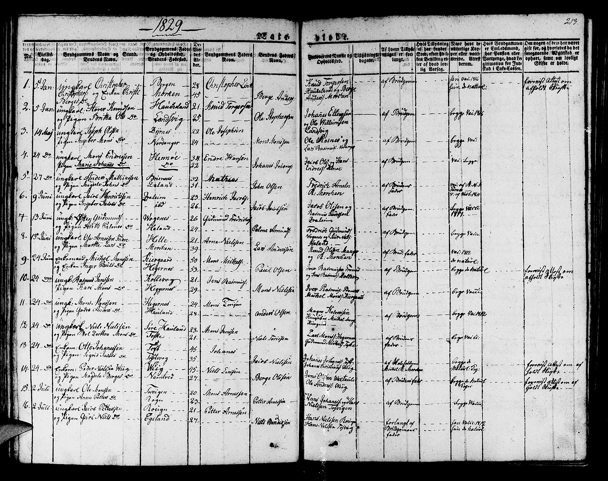 Manger sokneprestembete, AV/SAB-A-76801/H/Haa: Parish register (official) no. A 4, 1824-1838, p. 213