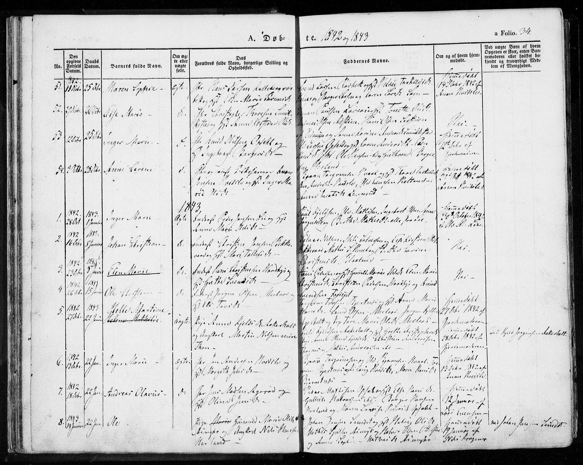 Lardal kirkebøker, SAKO/A-350/F/Fa/L0006: Parish register (official) no. I 6, 1835-1860, p. 34