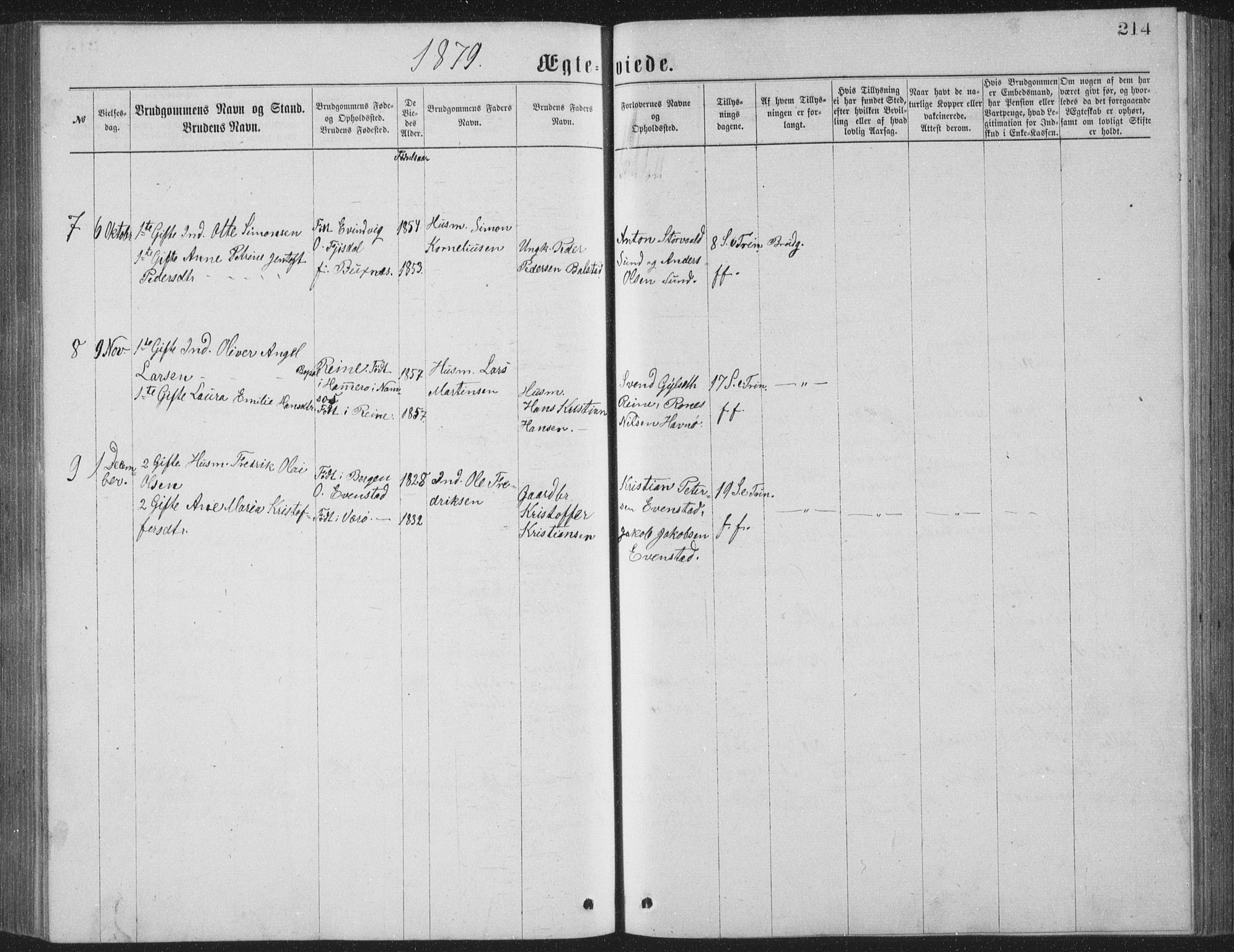 Ministerialprotokoller, klokkerbøker og fødselsregistre - Nordland, AV/SAT-A-1459/886/L1225: Parish register (copy) no. 886C02, 1874-1896, p. 214