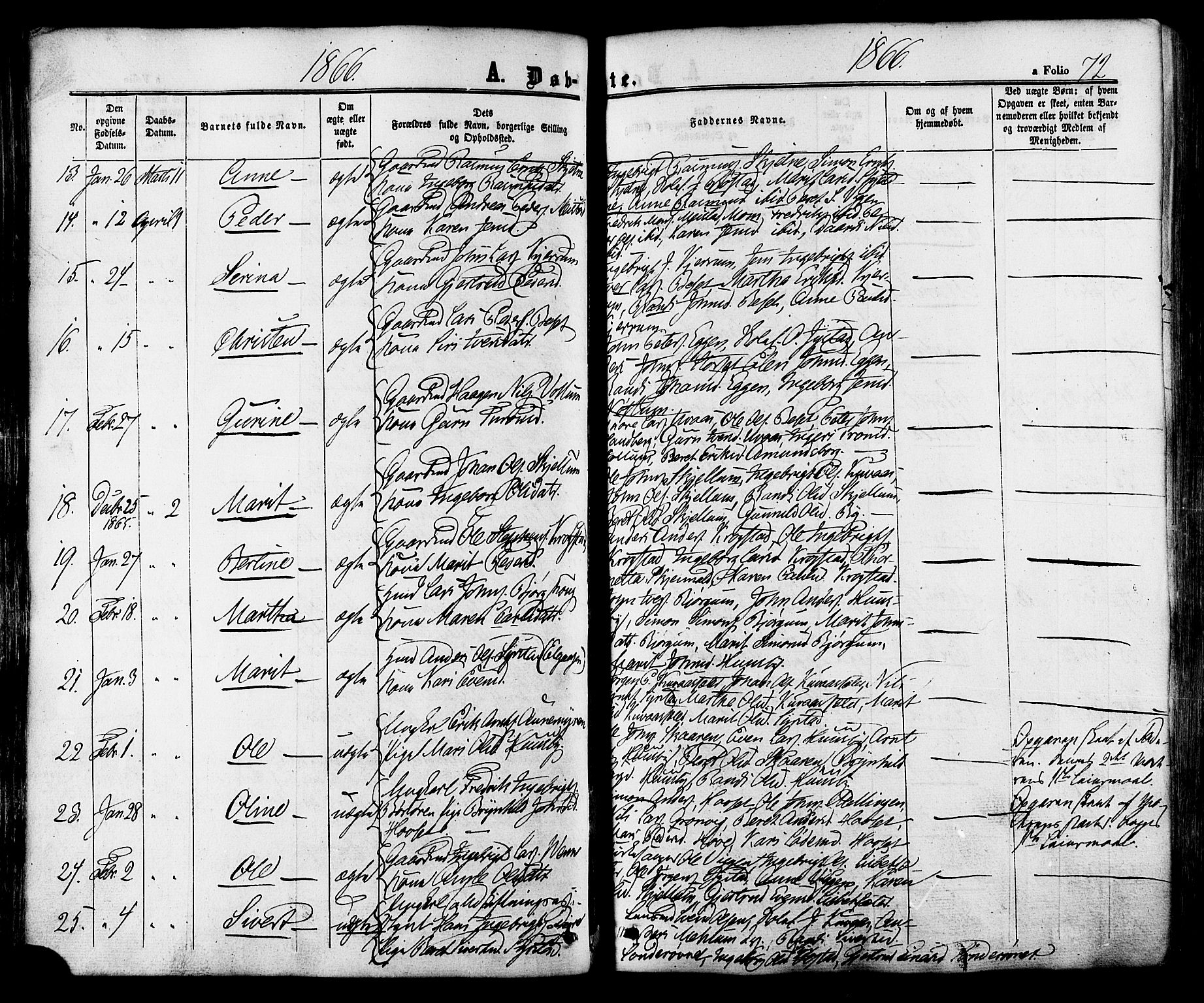 Ministerialprotokoller, klokkerbøker og fødselsregistre - Sør-Trøndelag, SAT/A-1456/665/L0772: Parish register (official) no. 665A07, 1856-1878, p. 72