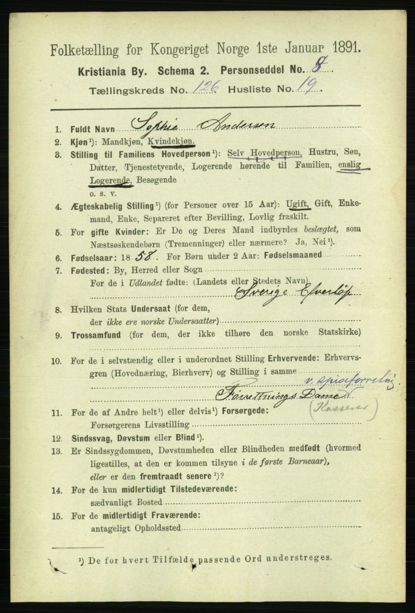 RA, 1891 census for 0301 Kristiania, 1891, p. 67687