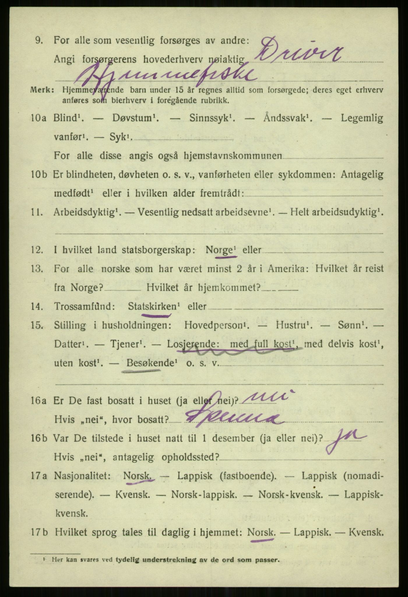 SATØ, 1920 census for Karlsøy, 1920, p. 4993