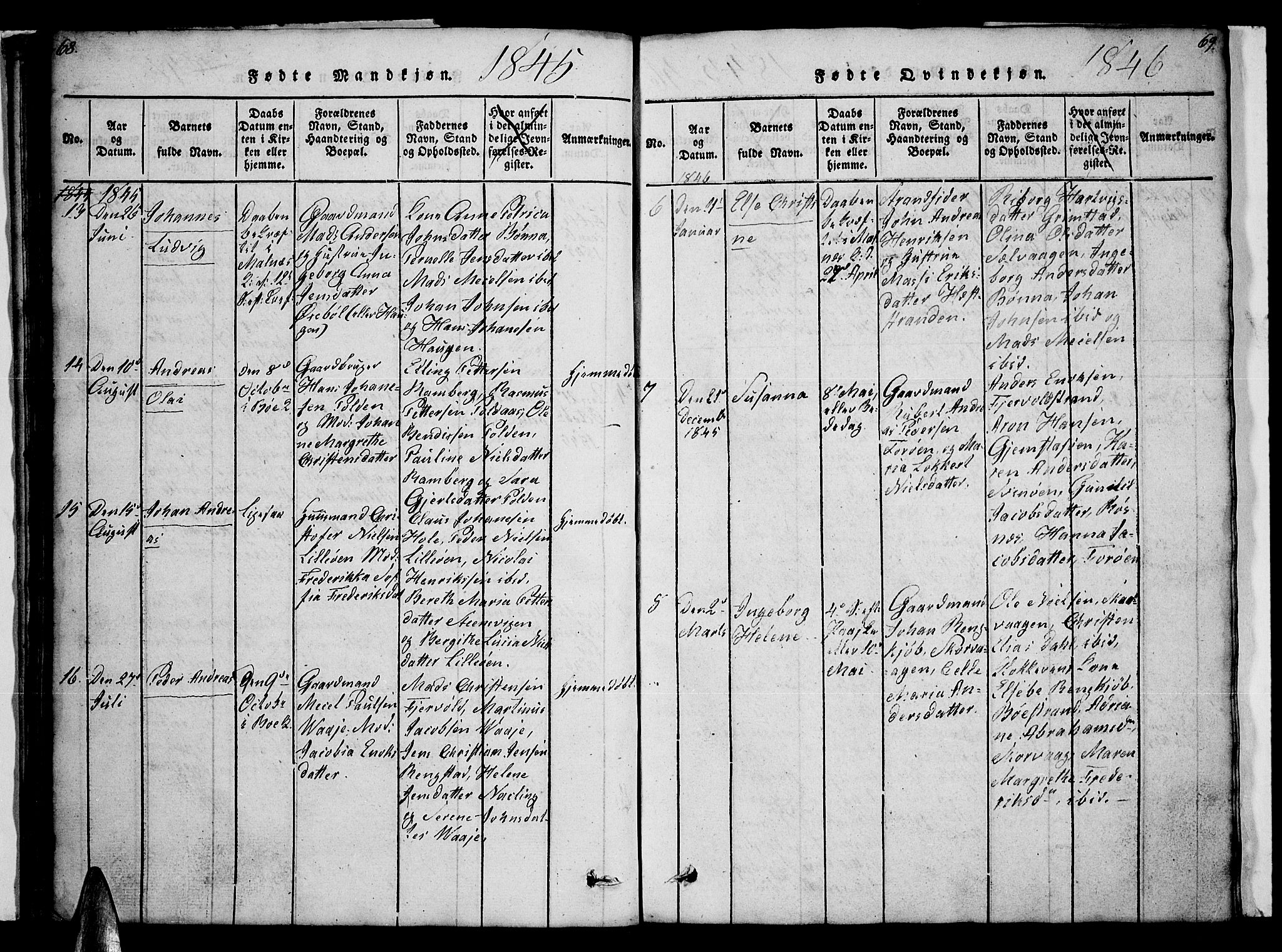 Ministerialprotokoller, klokkerbøker og fødselsregistre - Nordland, AV/SAT-A-1459/891/L1312: Parish register (copy) no. 891C01, 1820-1856, p. 68-69