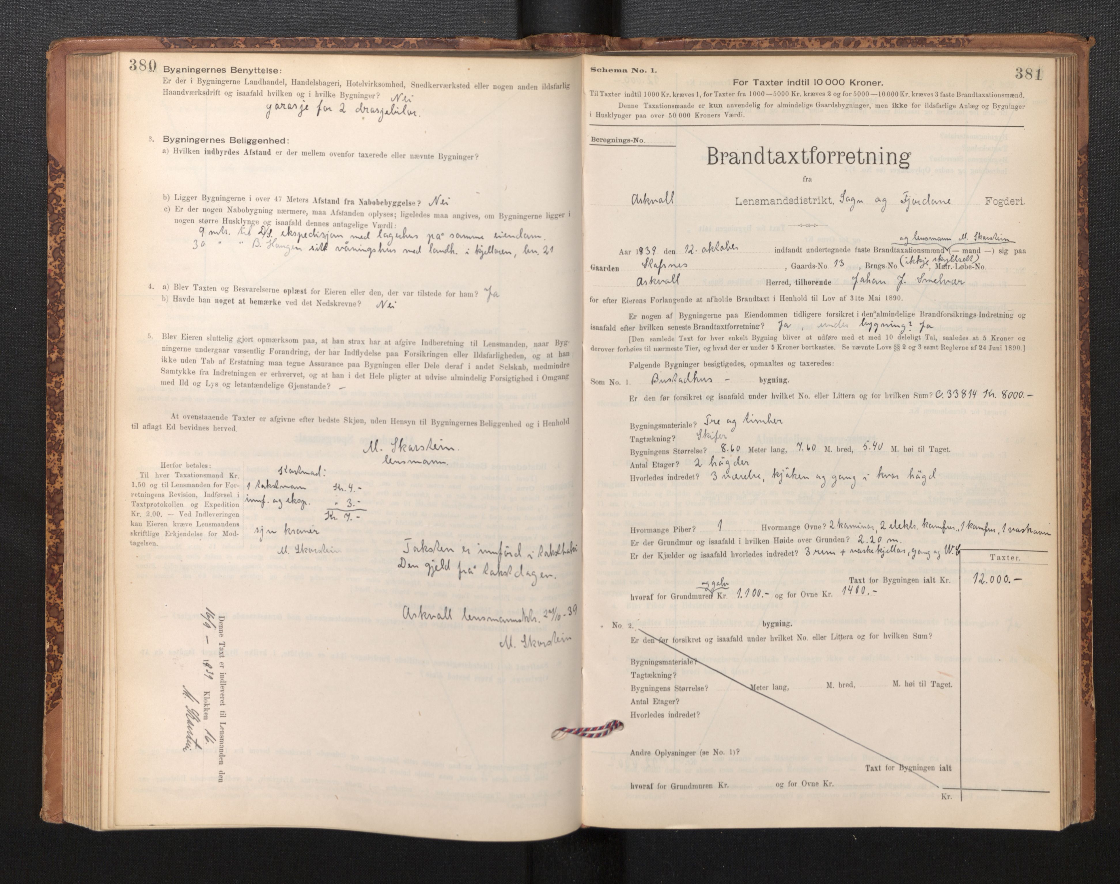 Lensmannen i Askvoll, AV/SAB-A-26301/0012/L0004: Branntakstprotokoll, skjematakst og liste over branntakstmenn, 1895-1932, p. 380-381