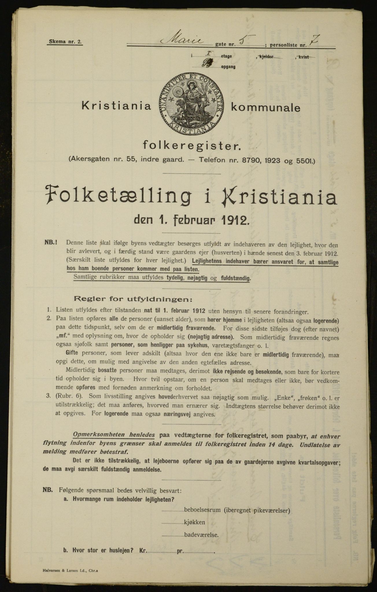 OBA, Municipal Census 1912 for Kristiania, 1912, p. 63234