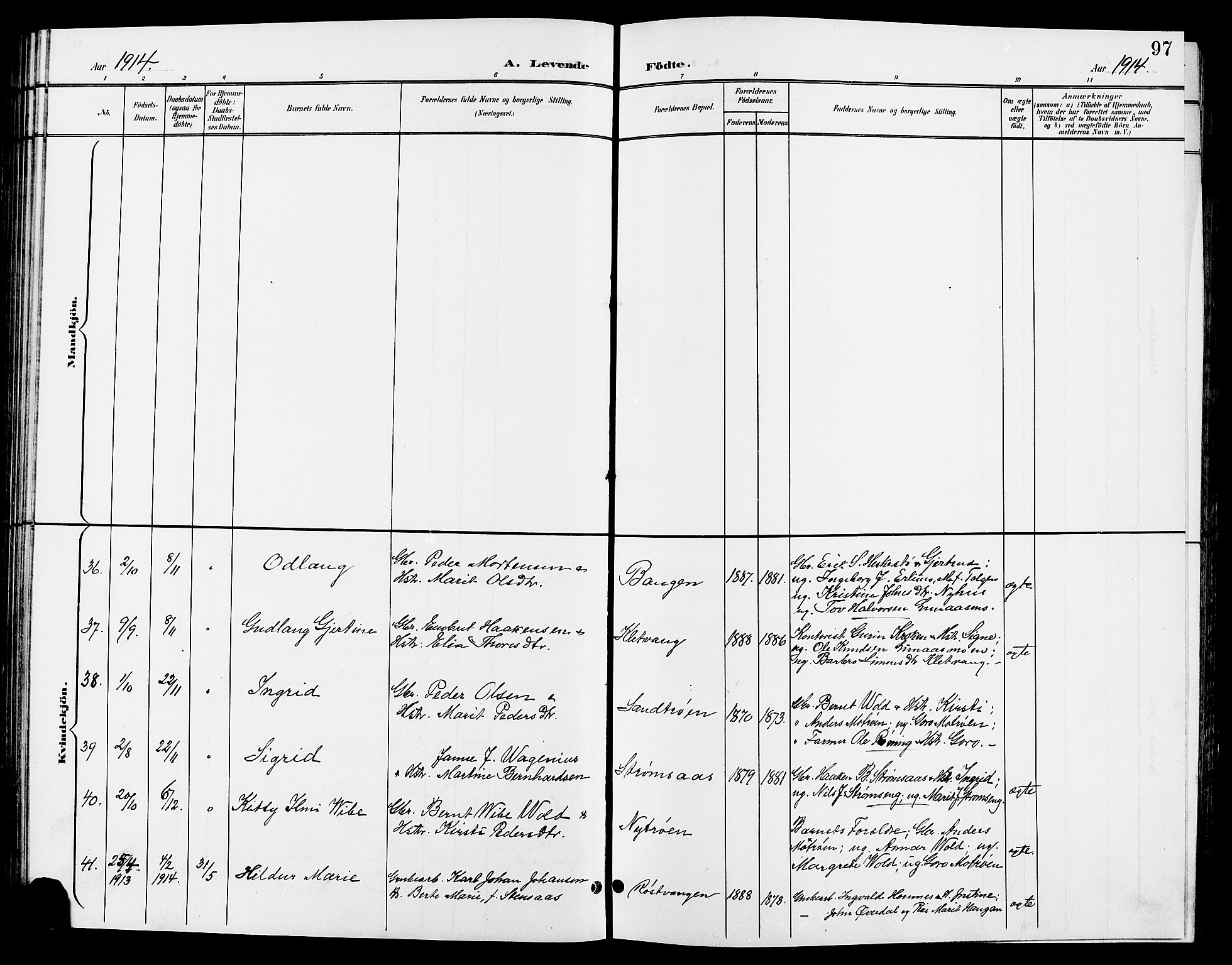 Tynset prestekontor, AV/SAH-PREST-058/H/Ha/Hab/L0009: Parish register (copy) no. 9, 1900-1914, p. 97