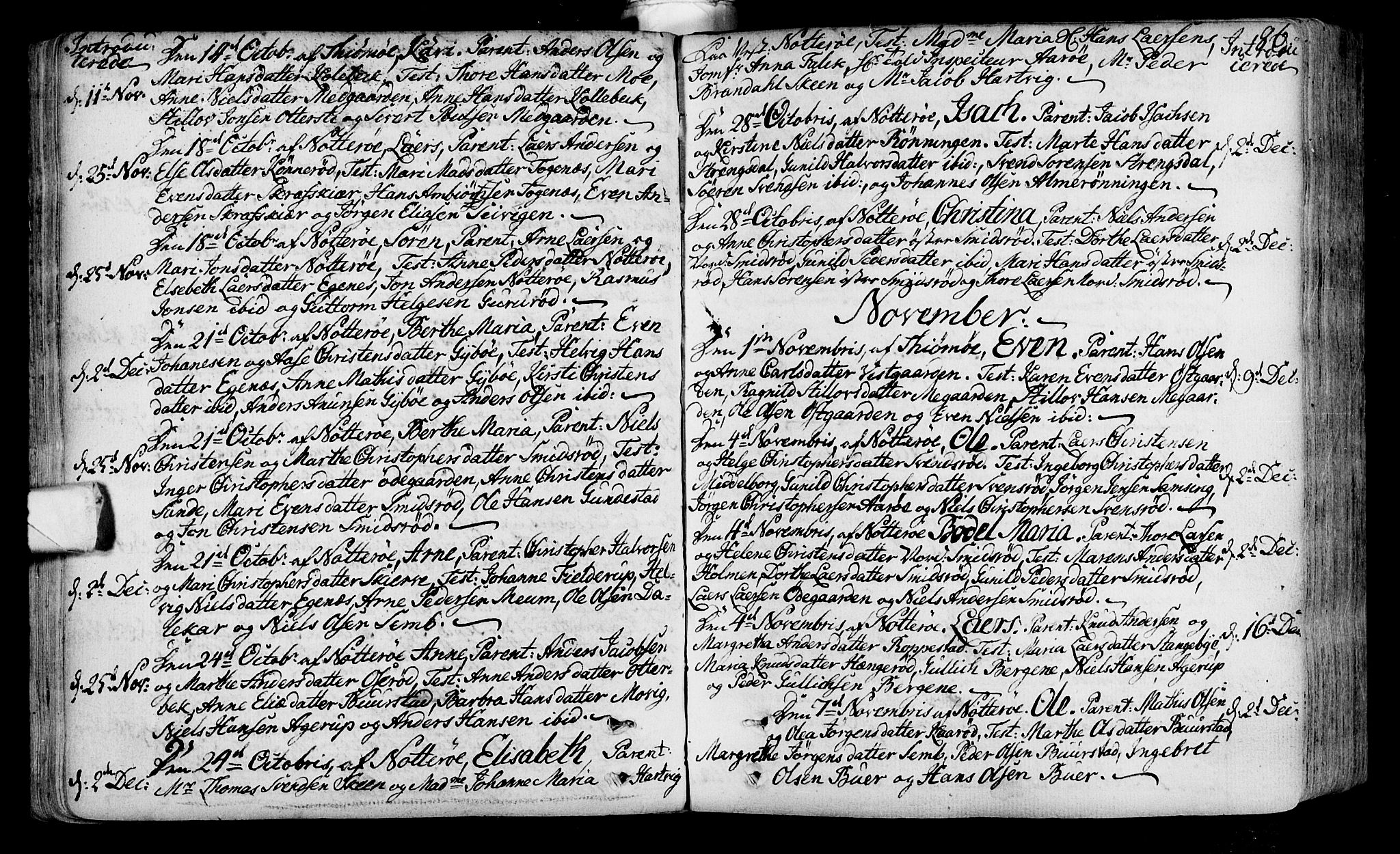 Nøtterøy kirkebøker, AV/SAKO-A-354/F/Fa/L0002: Parish register (official) no. I 2, 1738-1790, p. 86