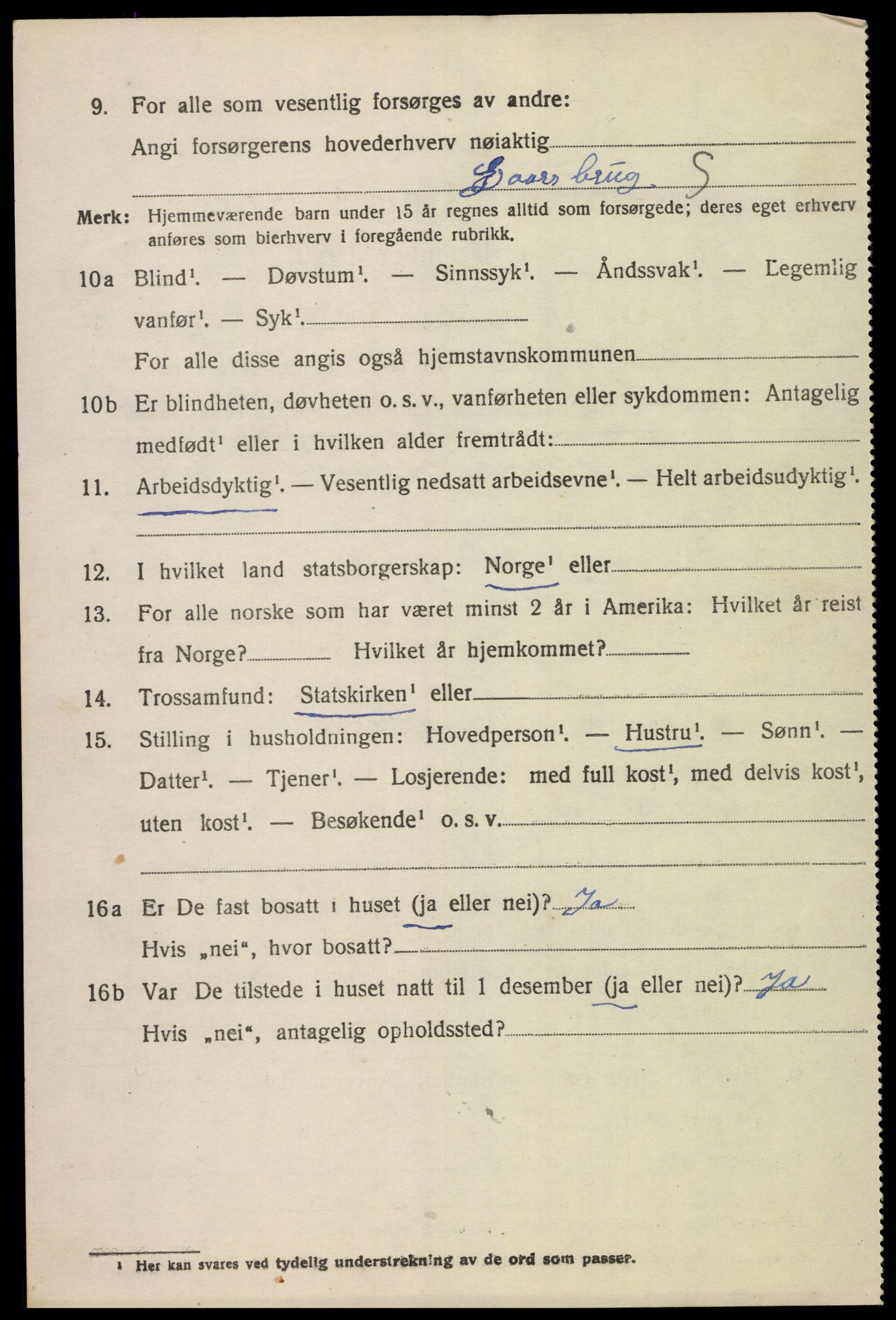 SAK, 1920 census for Bakke, 1920, p. 843