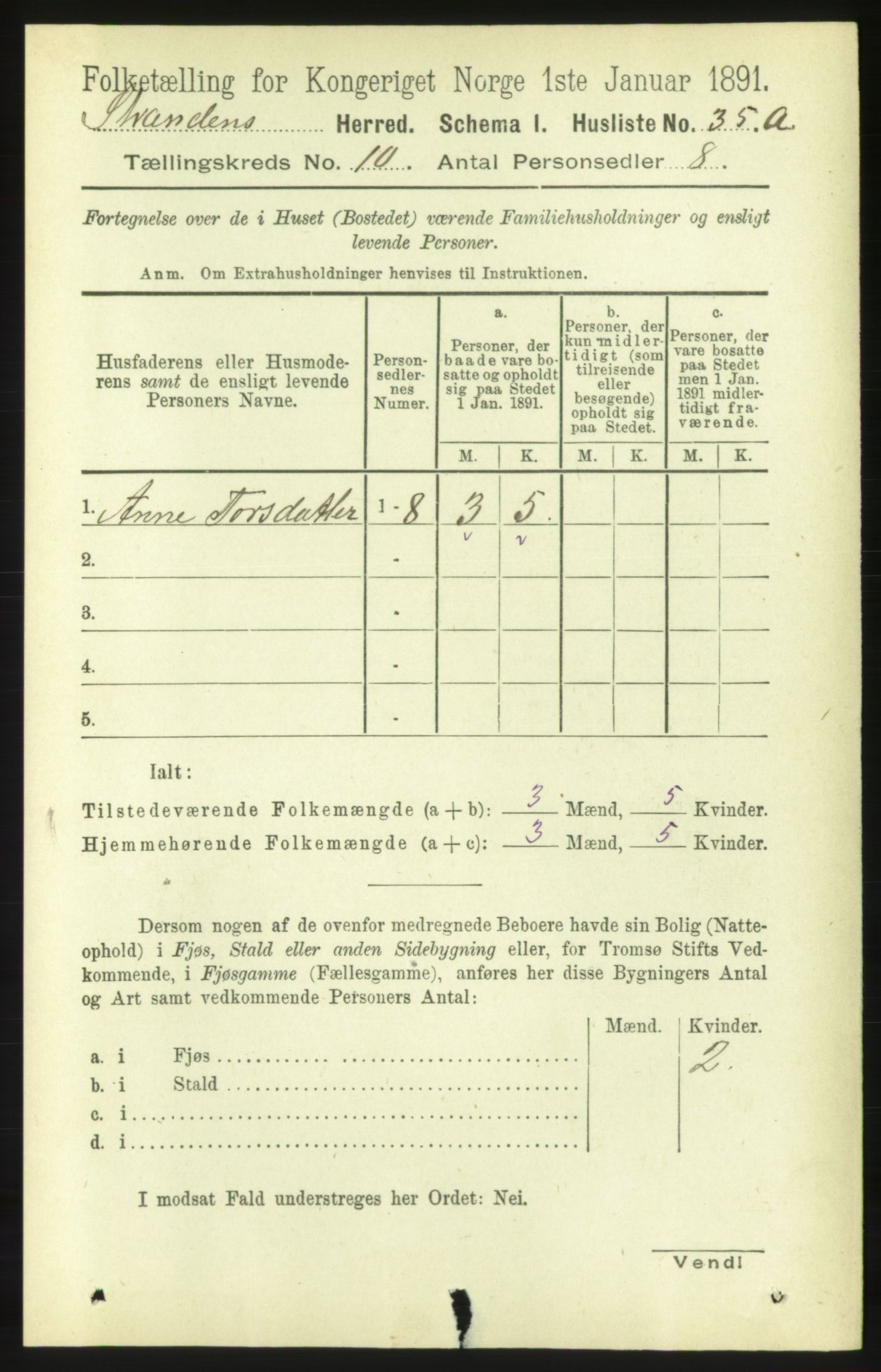 RA, 1891 census for 1525 Stranda, 1891, p. 2378