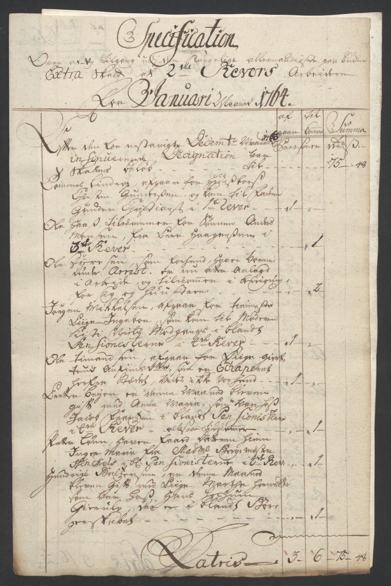 Rentekammeret inntil 1814, Reviderte regnskaper, Bergverksregnskaper, AV/RA-EA-3222/R/Rc/Rca/L0843: Ekstraskatt, 1762-1765, p. 607