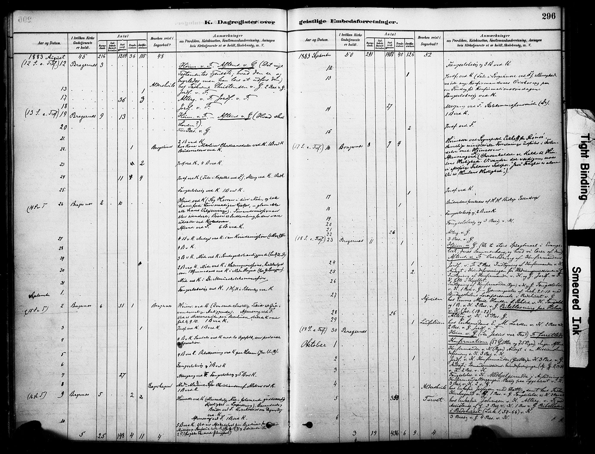 Bragernes kirkebøker, SAKO/A-6/F/Fc/L0005: Parish register (official) no. III 5, 1878-1890, p. 296