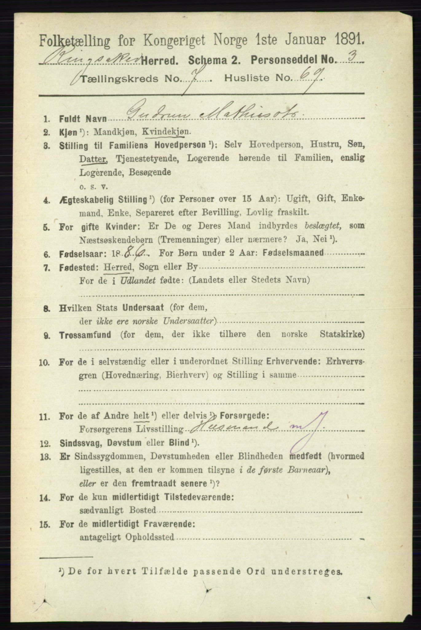 RA, 1891 census for 0412 Ringsaker, 1891, p. 4352