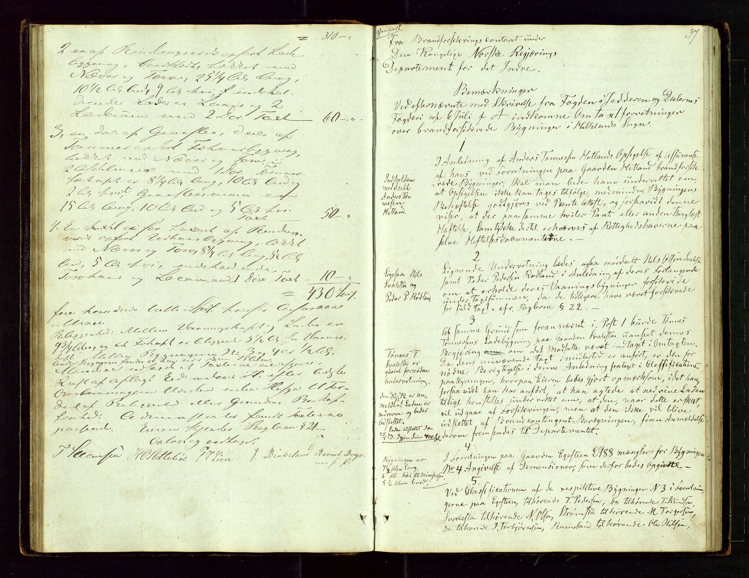 Helleland lensmannskontor, AV/SAST-A-100209/Goa/L0001: "Brandtaxations-Protocol for Hetlands Thinglag", 1847-1920, p. 36b-37a