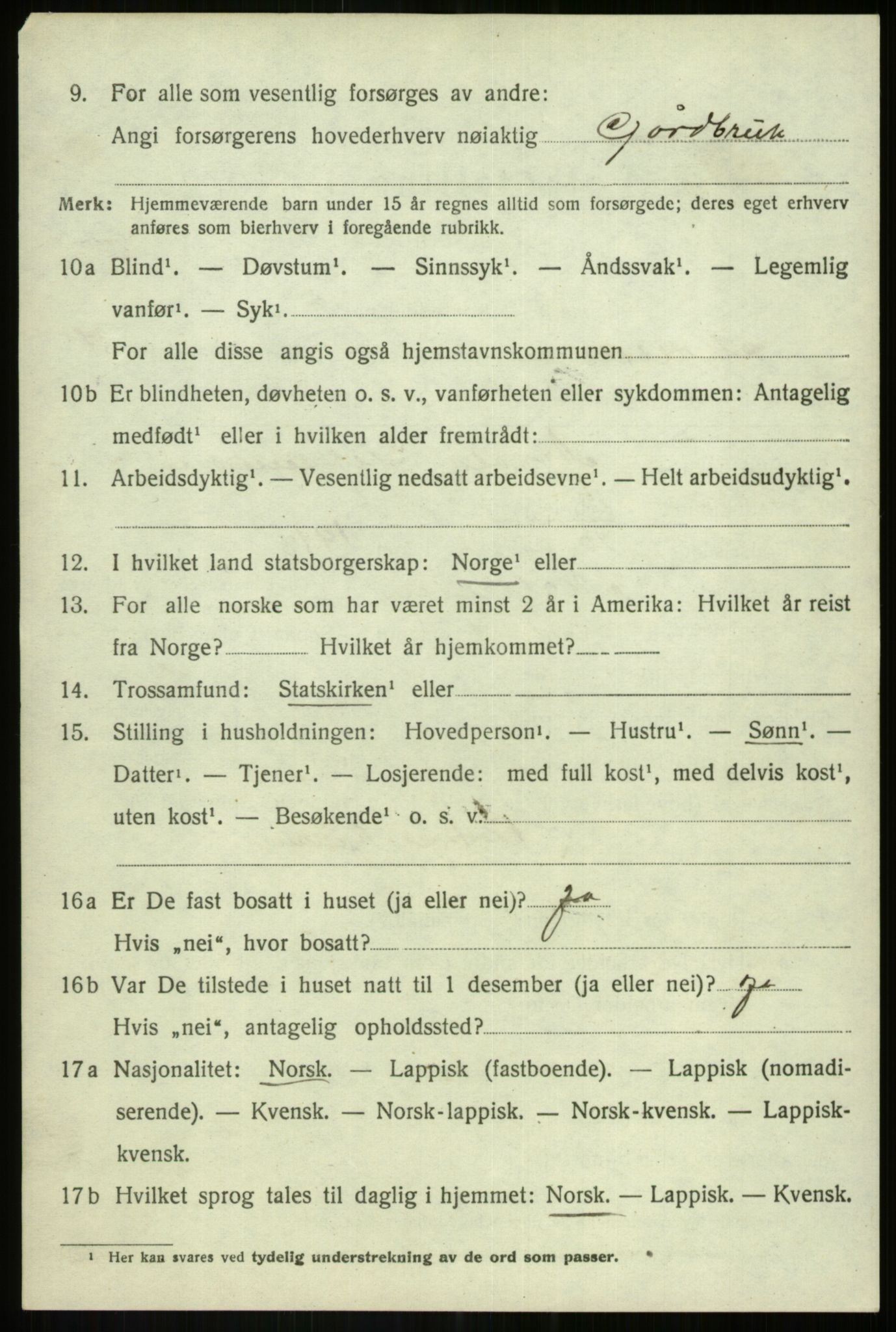 SATØ, 1920 census for Målselv, 1920, p. 4190