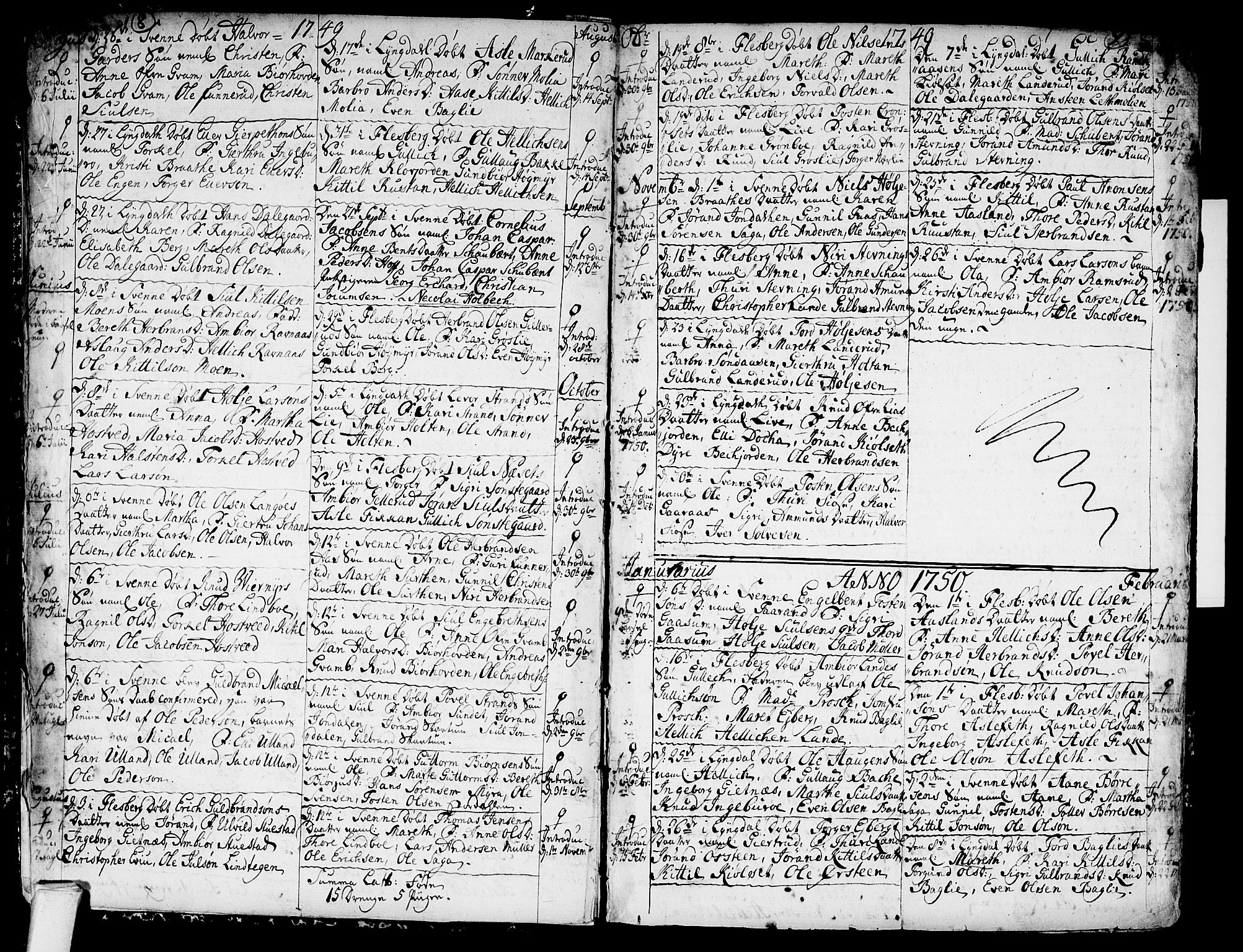 Flesberg kirkebøker, AV/SAKO-A-18/F/Fa/L0003: Parish register (official) no. I 3, 1748-1790, p. 8-9