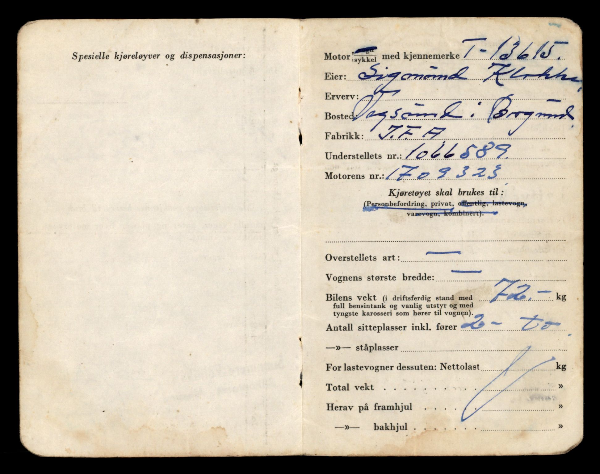 Møre og Romsdal vegkontor - Ålesund trafikkstasjon, AV/SAT-A-4099/F/Fe/L0040: Registreringskort for kjøretøy T 13531 - T 13709, 1927-1998, p. 1529