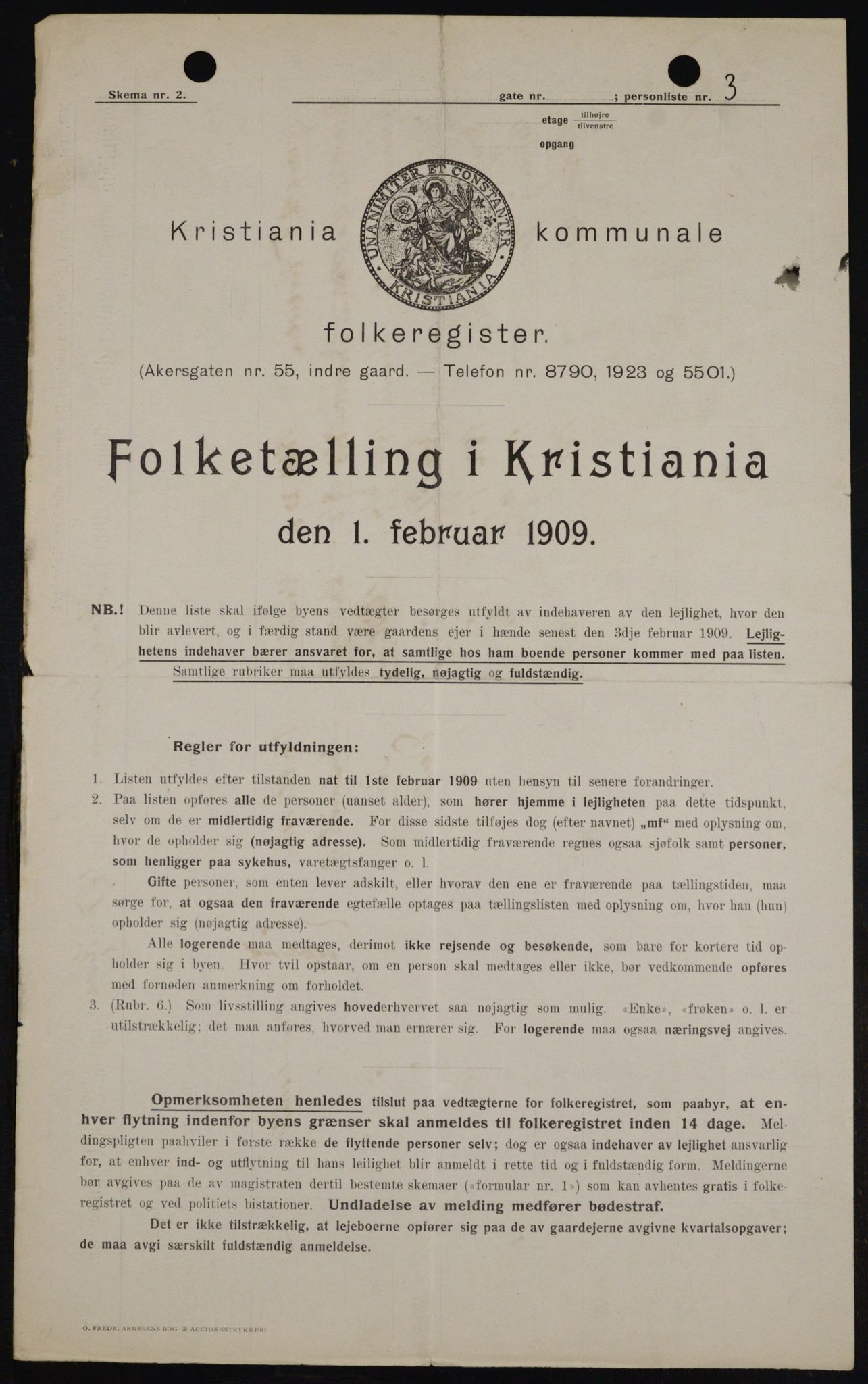 OBA, Municipal Census 1909 for Kristiania, 1909, p. 44632