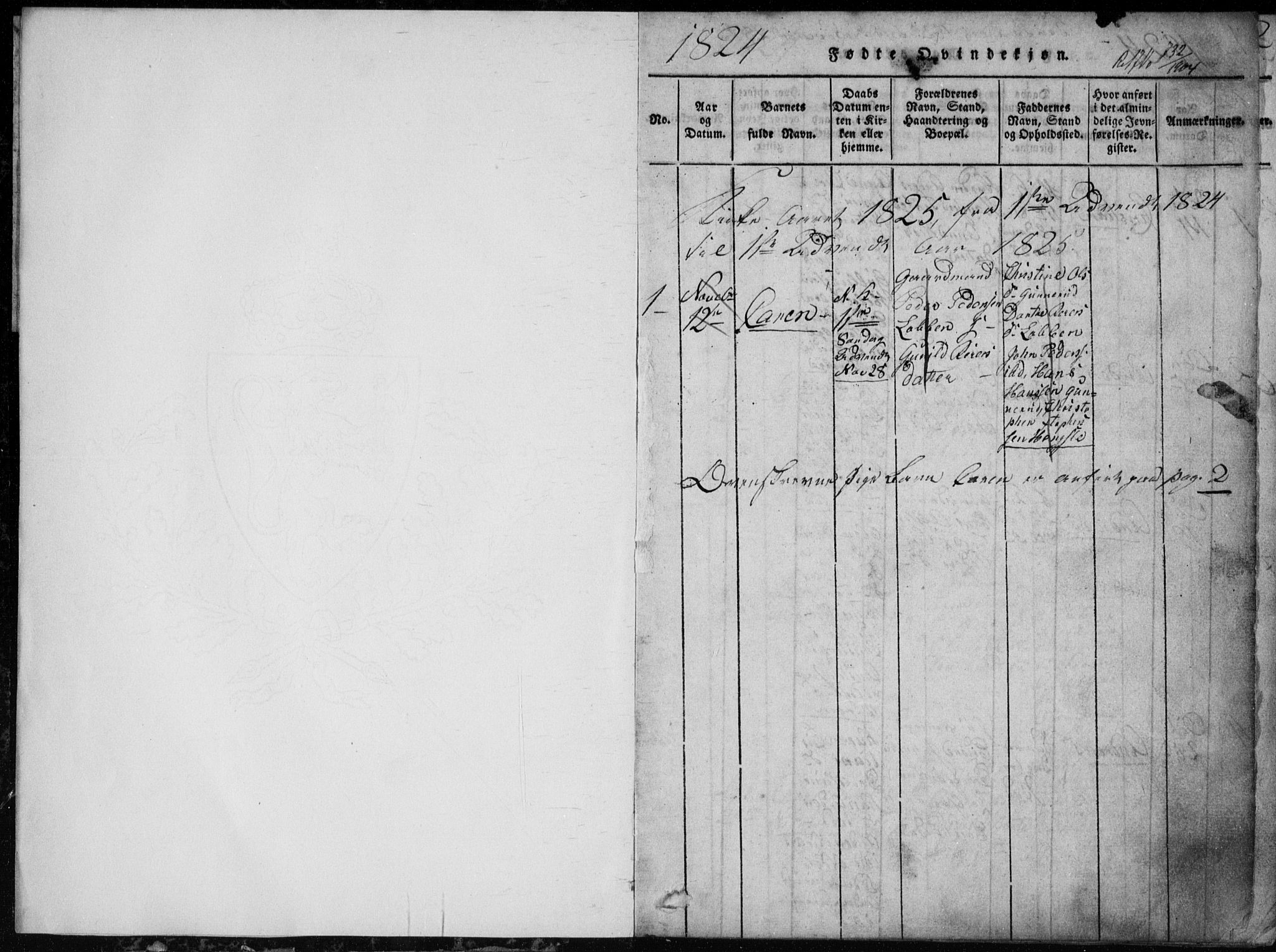 Modum kirkebøker, SAKO/A-234/G/Ga/L0002: Parish register (copy) no. I 2, 1824-1832