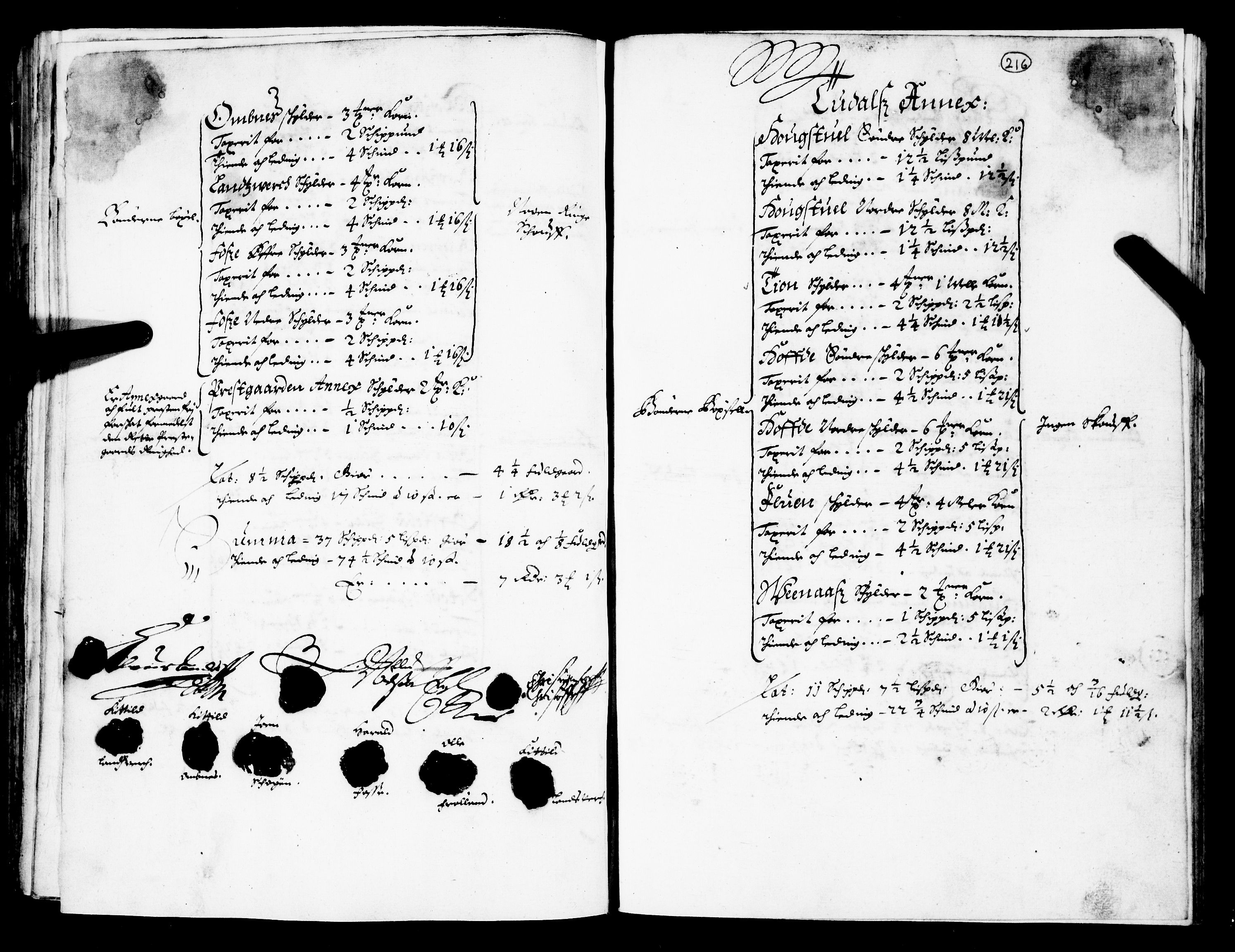 Rentekammeret inntil 1814, Realistisk ordnet avdeling, AV/RA-EA-4070/N/Nb/Nba/L0026: Nedre og Øvre Telemark fogderi, 1667, p. 215b-216a