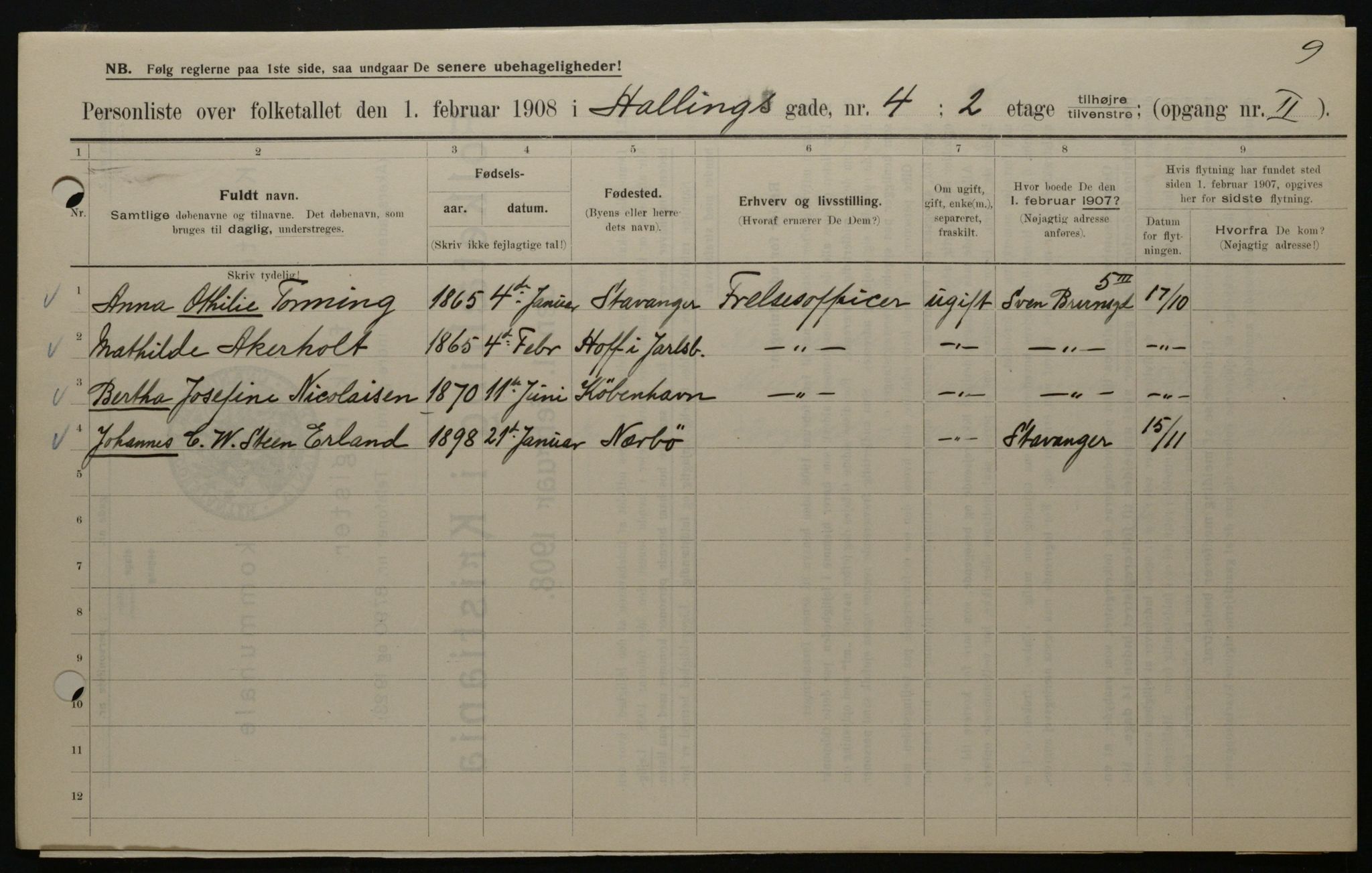 OBA, Municipal Census 1908 for Kristiania, 1908, p. 30844