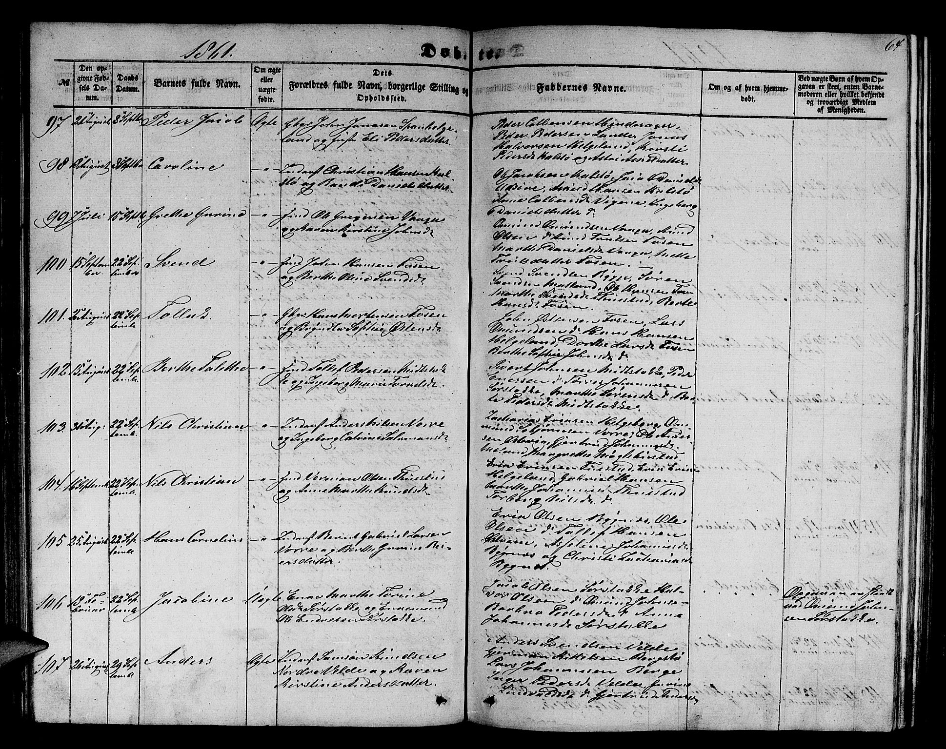 Avaldsnes sokneprestkontor, AV/SAST-A -101851/H/Ha/Hab/L0003: Parish register (copy) no. B 3, 1857-1871, p. 64