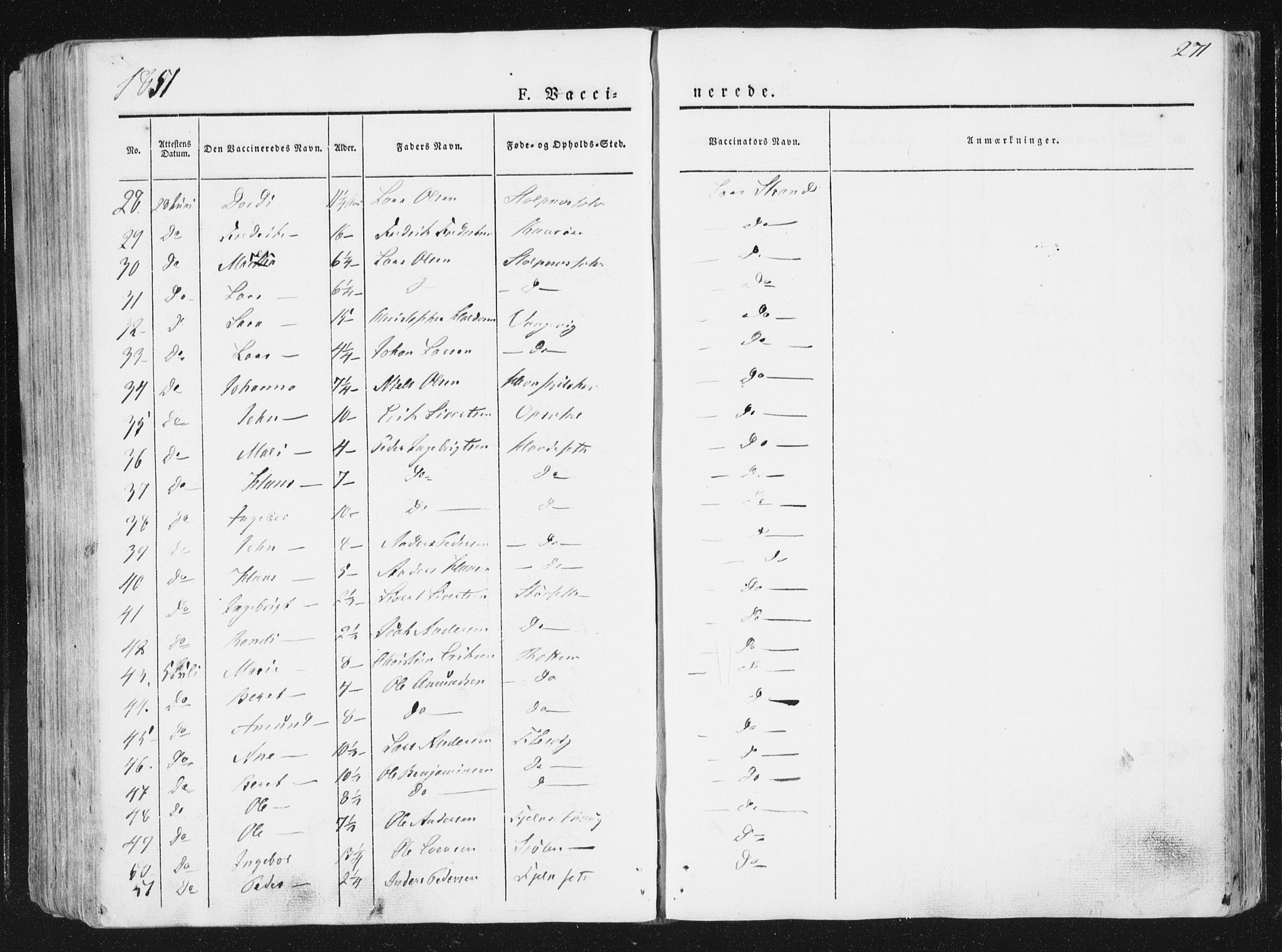 Ministerialprotokoller, klokkerbøker og fødselsregistre - Sør-Trøndelag, SAT/A-1456/630/L0493: Parish register (official) no. 630A06, 1841-1851, p. 271