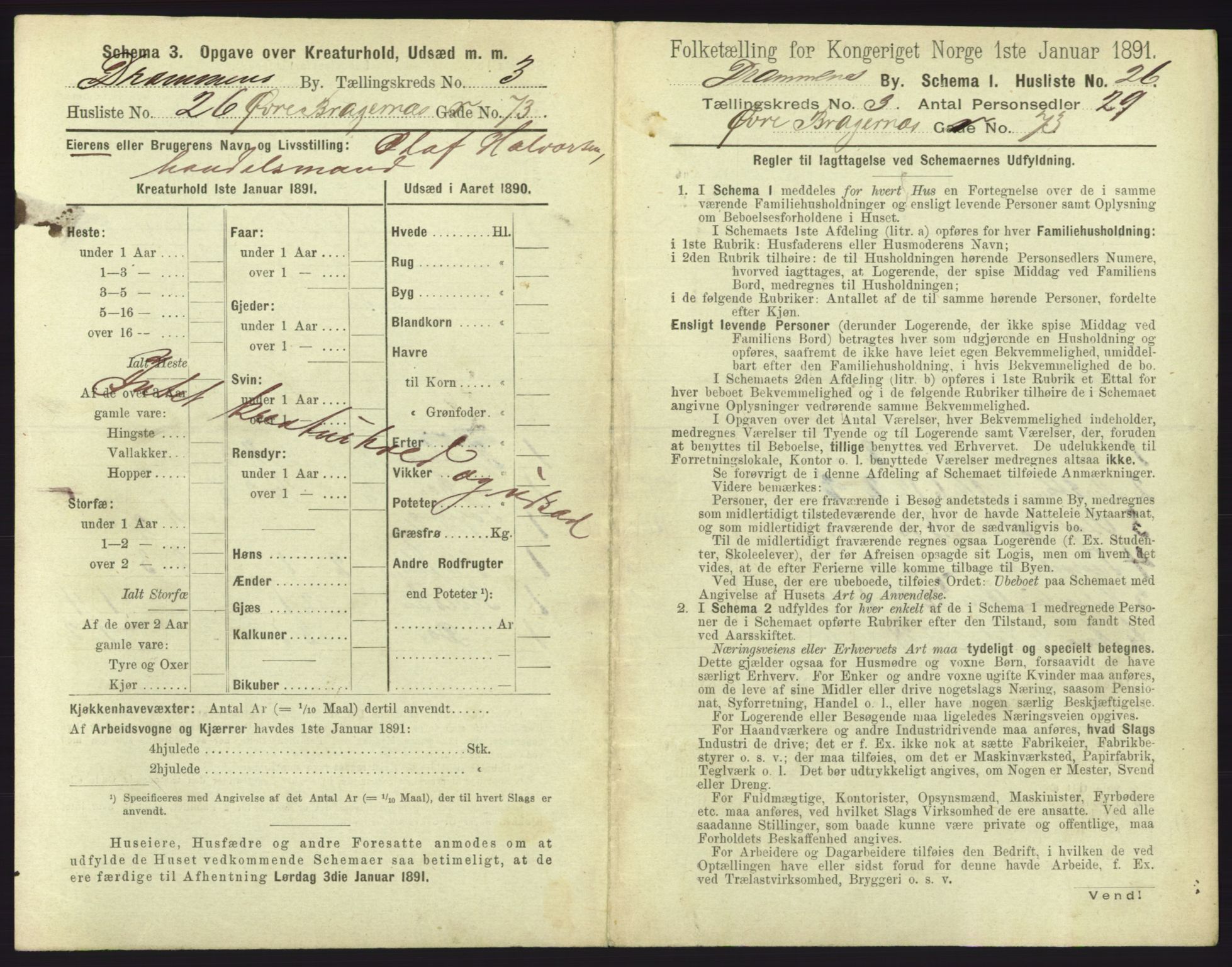 RA, 1891 census for 0602 Drammen, 1891, p. 357